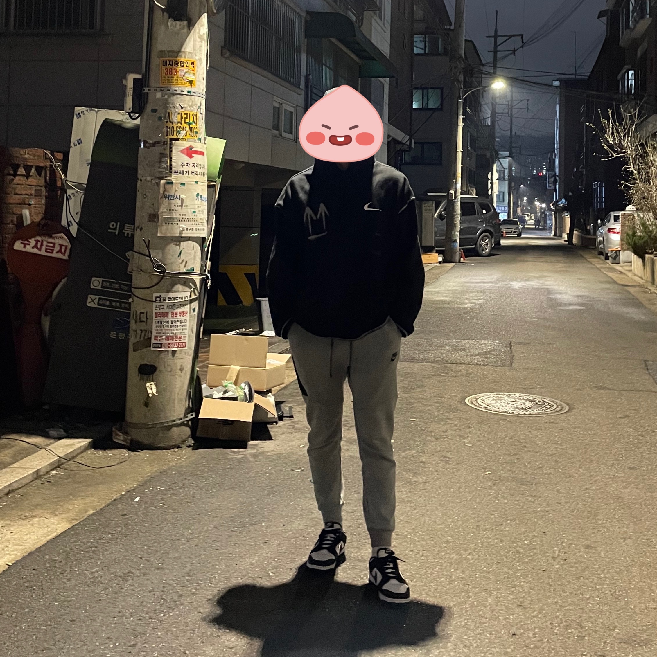Nike Dunk Low Retro Black, Nike x Off-White NRG RU Hoodie 착용 스타일 - 2