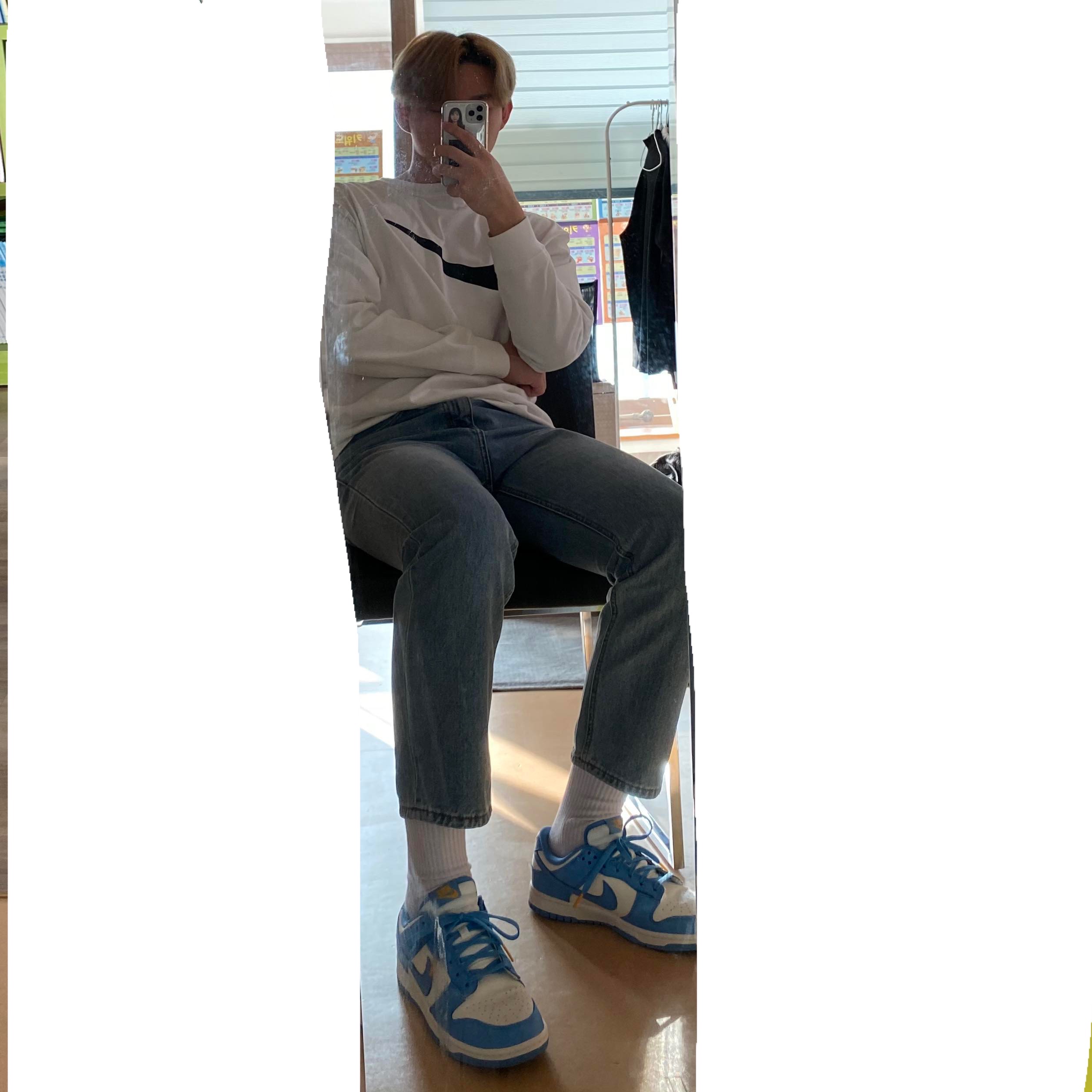 Nike x Stussy Big Swoosh LS T-Shirt White - Asia, (W) Nike Dunk Low Coast 착용 스타일