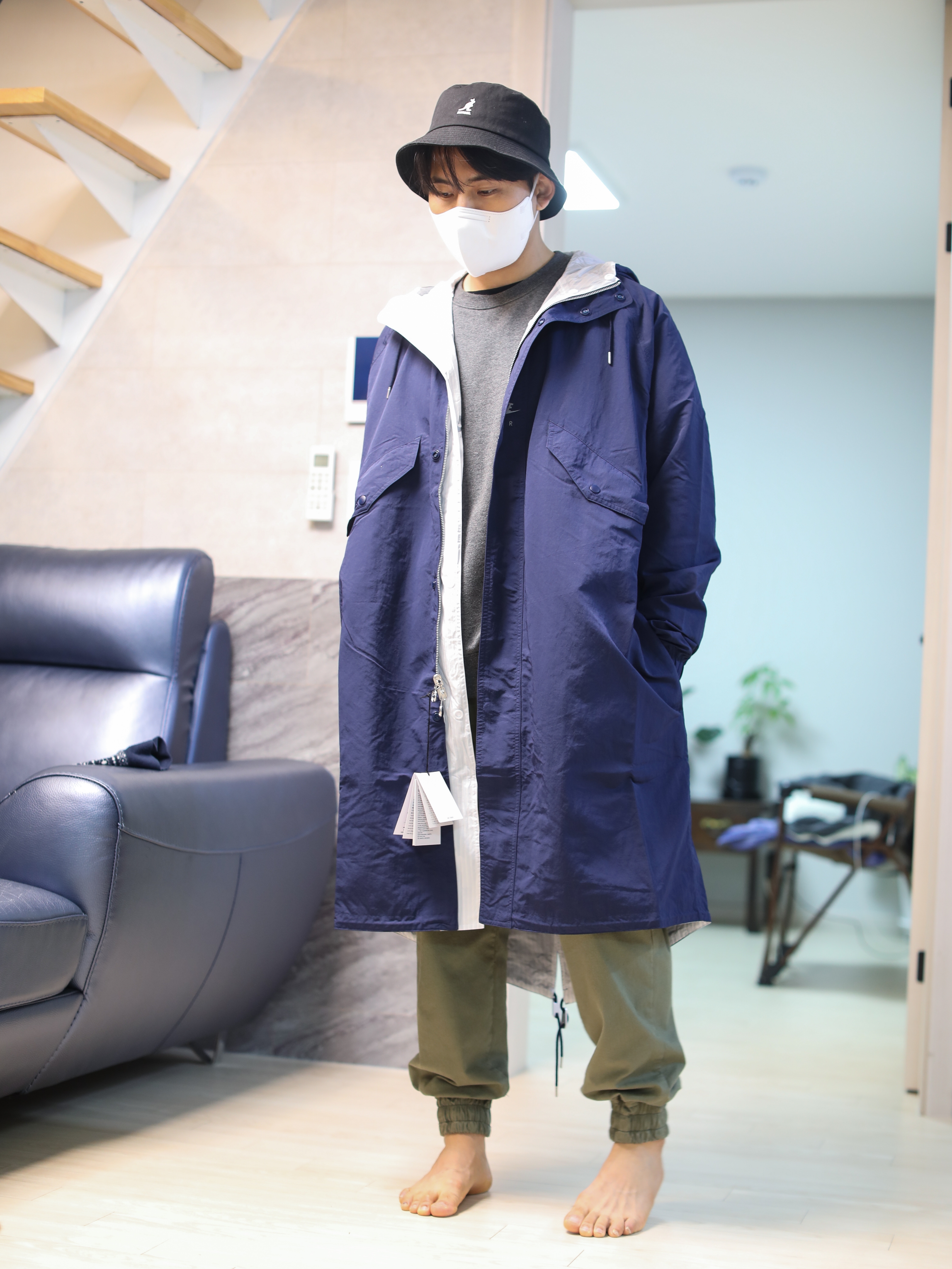 Nike x Kim Jones Reversible Parka Navy - Asia 착용 스타일 - 1