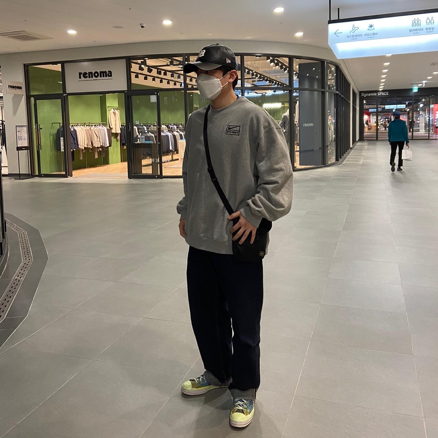 Nike x Stussy NRG BR Crew Fleece Grey, Converse Chuck 70 Ox Pigalle Multi 착용 스타일