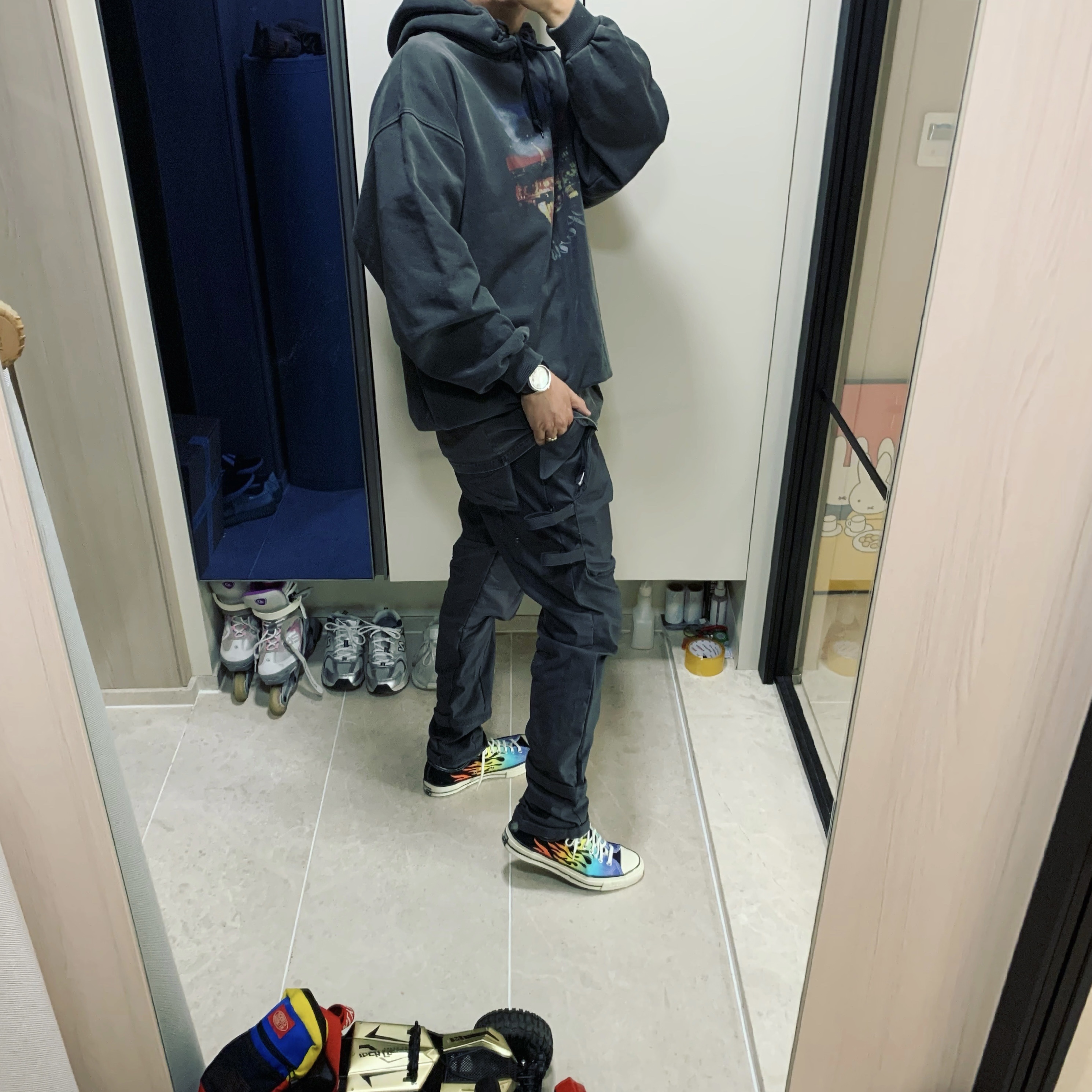 Converse Chuck 70 Ox Flaming Archive Print 착용 스타일 - 1