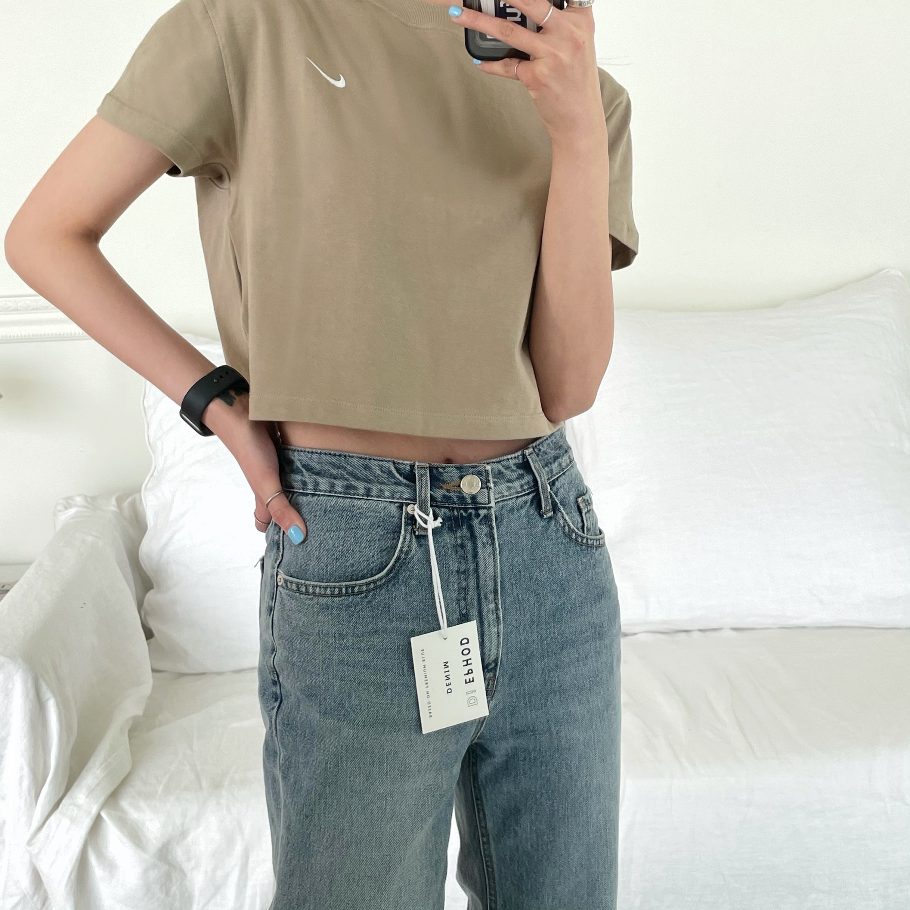 Nike NRG Solo Swoosh T-Shirt Khaki - Asia 착용 스타일 - 2