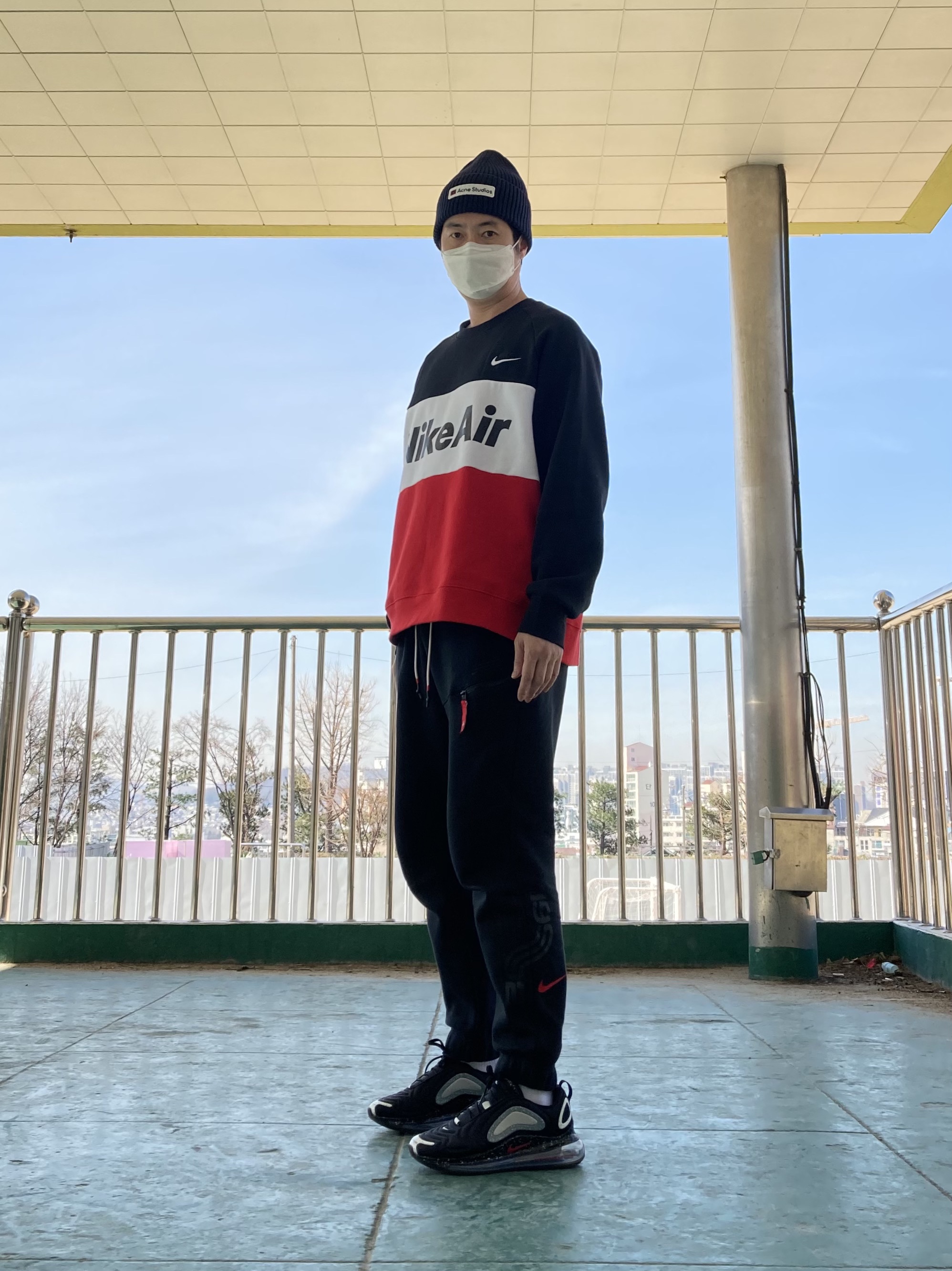 Nike x Undercover Air Max 720 Black 착용 스타일