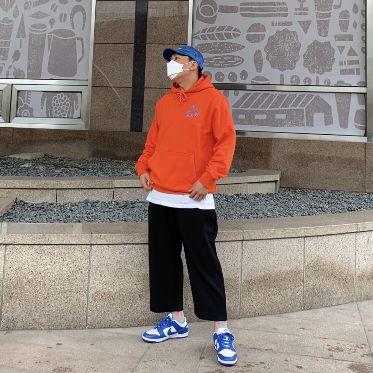 Nike Dunk Low SP Kentucky 2020, Palace P3 Team Hood Dark Orange - 20FW 착용 스타일 - 2