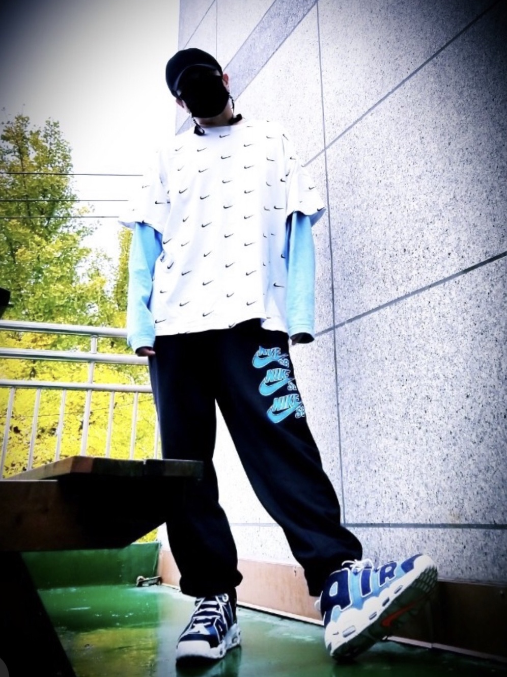 Nike Air More Uptempo 96 Denim 착용 스타일