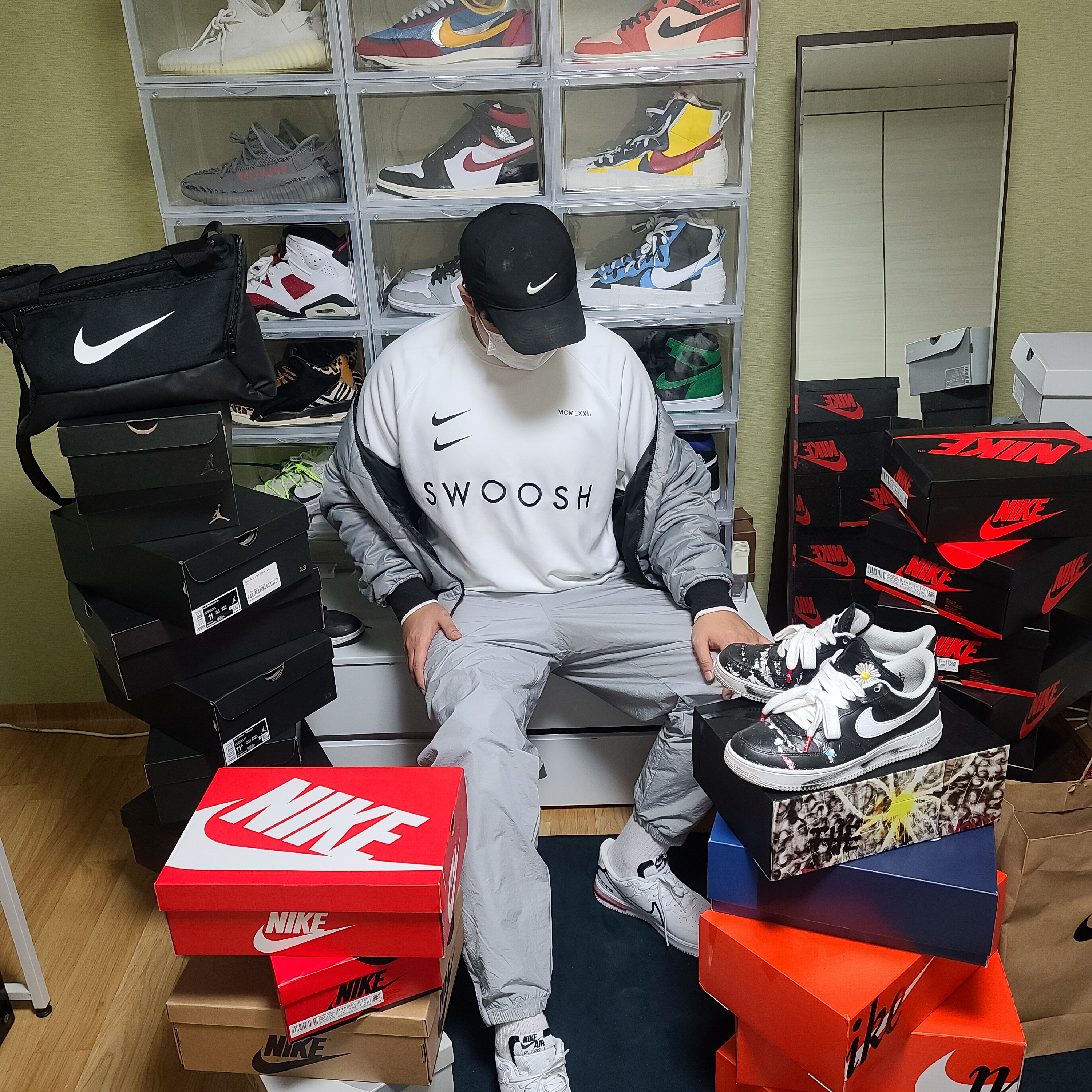 Nike x Peaceminusone Air Force 1 Low Para-Noise 착용 스타일