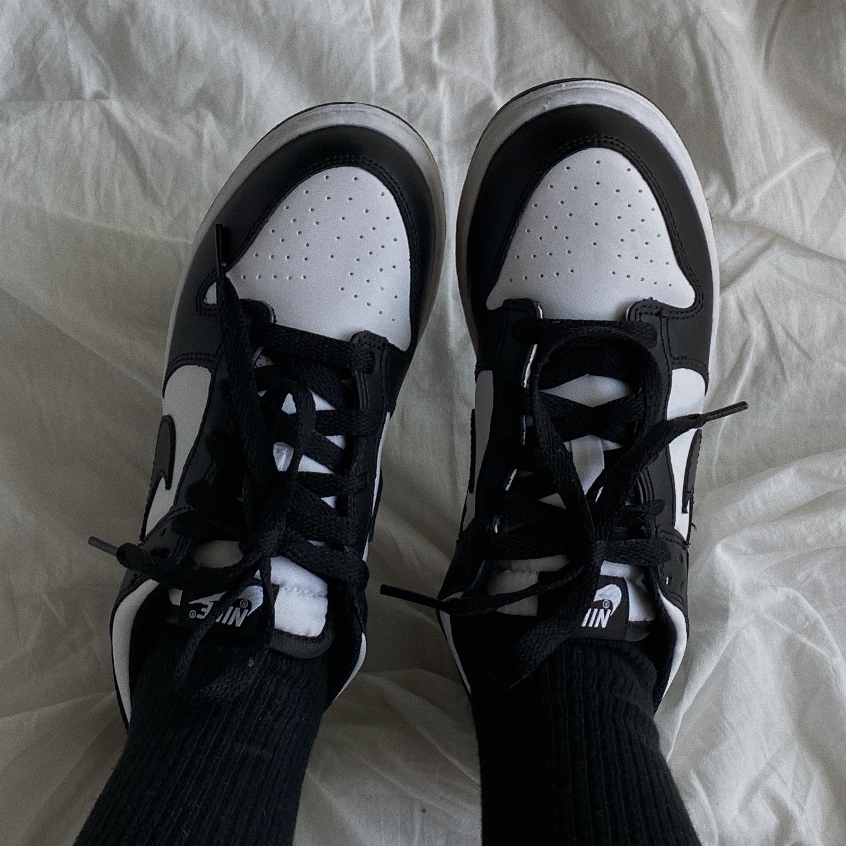 (W) Nike Dunk Low Black, (GS) Nike Dunk Low Black 착용 스타일 - 3