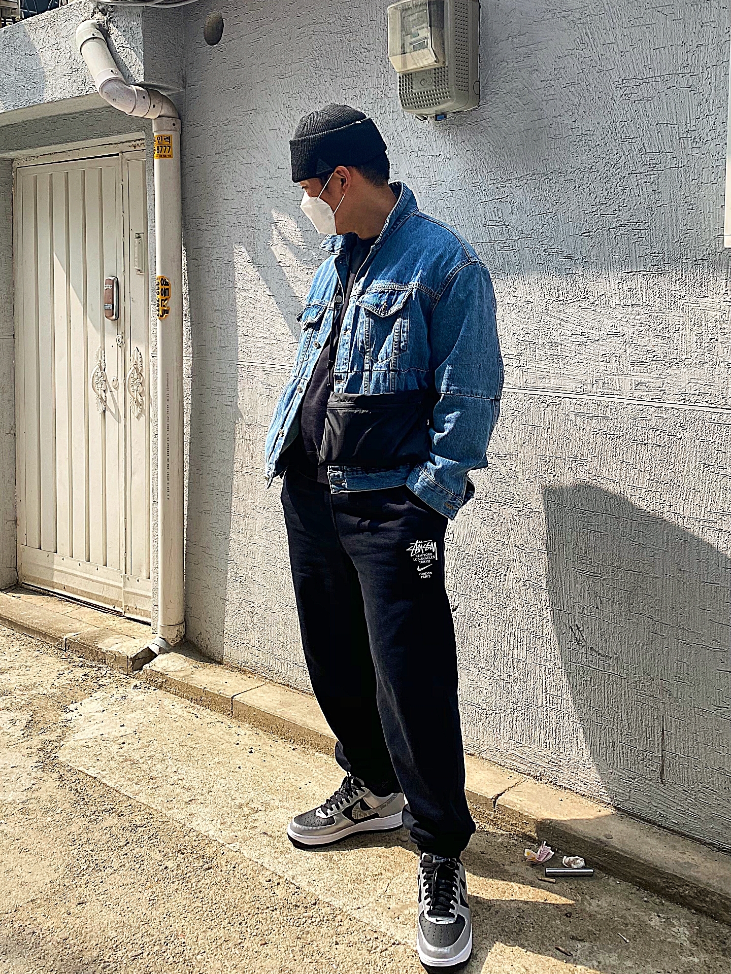 Nike x Stussy NRG ZR Fleece Pants Black - Asia, Nike Air Force 1 B Silver Snake 착용 스타일