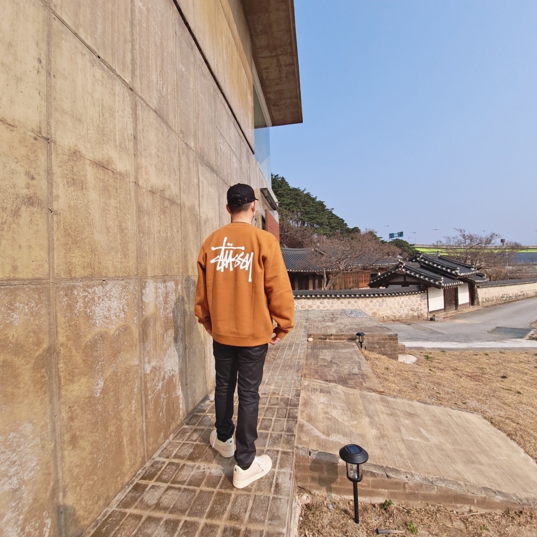 Nike x Stussy Air Force 1 Low Fossil 착용 스타일 - 1