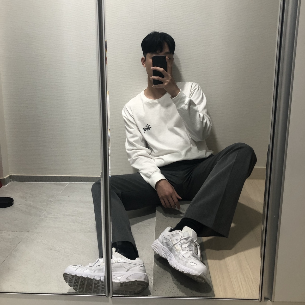 (W) Nike P-6000 White 착용 스타일