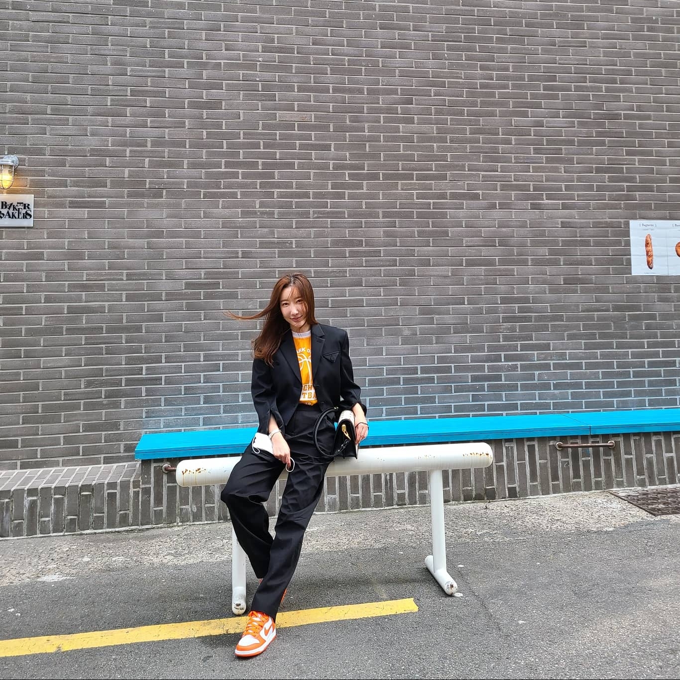 (GS) Nike Dunk High Orange Blaze 착용 스타일 - 1