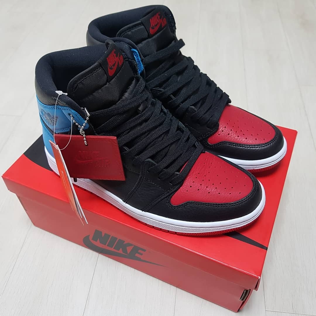 (W) Jordan 1 Retro High OG UNC To Chicago 착용 스타일