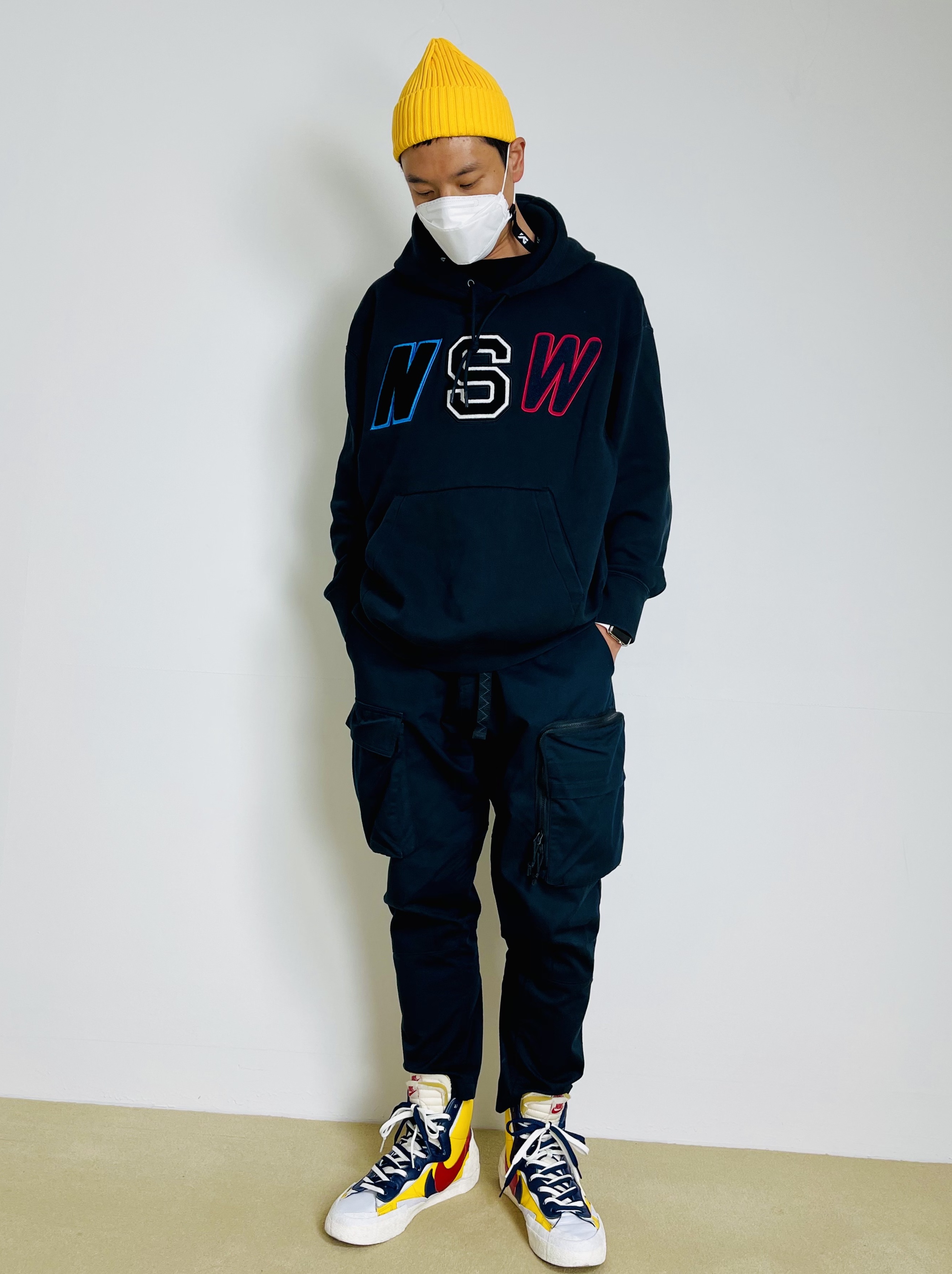 Nike x Sacai Blazer Mid Snow Beach, Nike ACG Cargo Pants Black - Asia 착용 스타일 - 2