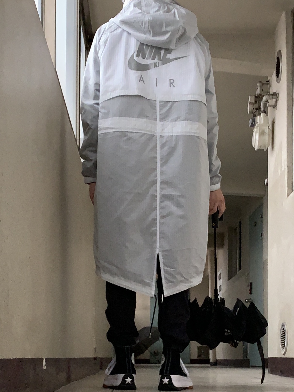Nike x Kim Jones Reversible Parka Navy - Asia, Converse Run Star Hike Hi Black White Gum 착용 스타일