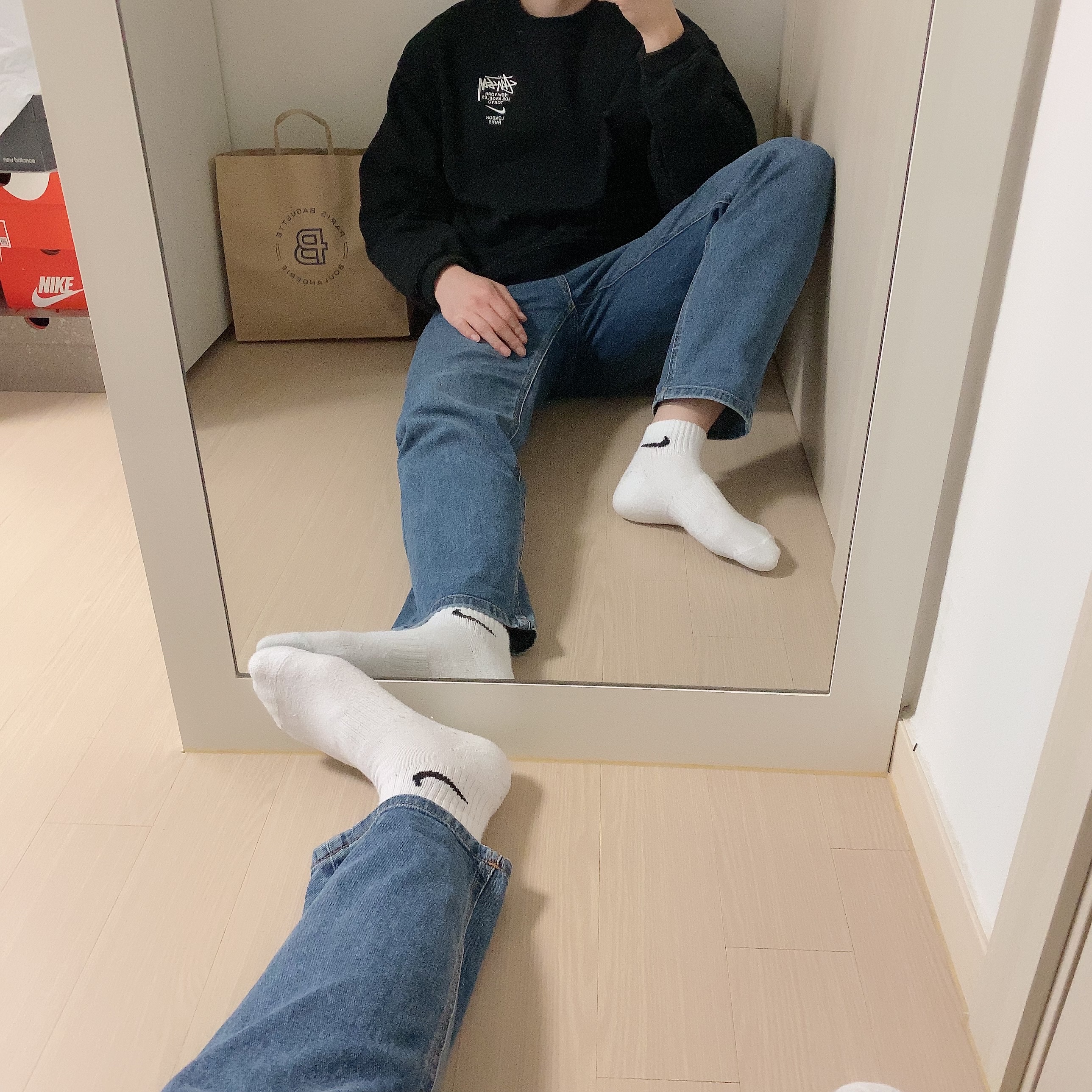 Nike x Stussy NRG ZR Fleece Crewneck Black - US/EU 착용 스타일