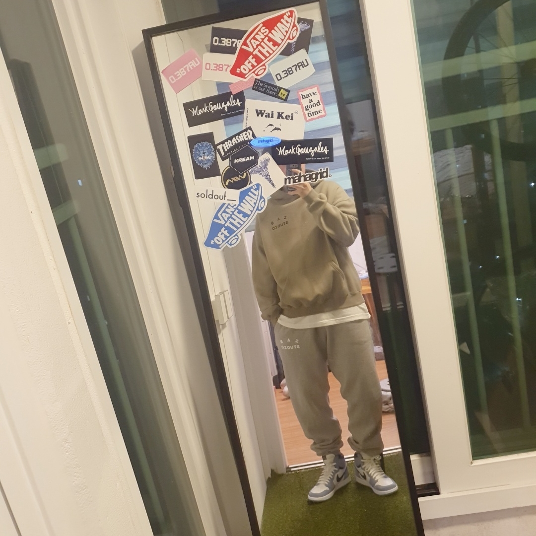 Jordan 1 Retro High OG University Blue, IAB Studio Sweatpants Gray - 21SS 착용 스타일