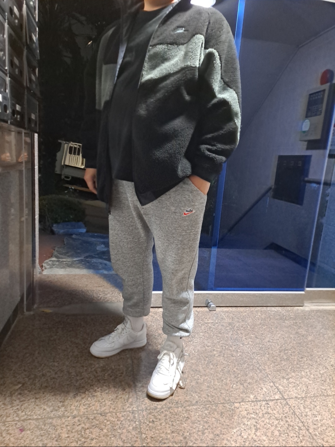 Nike Big Swoosh Full Zip Jacket Black Anthracite, Nike x Acronym Lunar Force 1 SP AF100 착용 스타일