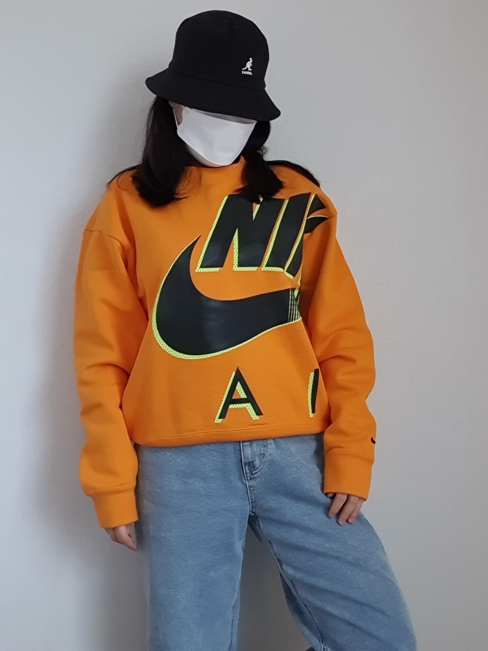 Nike x Kim Jones Fleece Crew Circuit Orange - Asia 착용 스타일