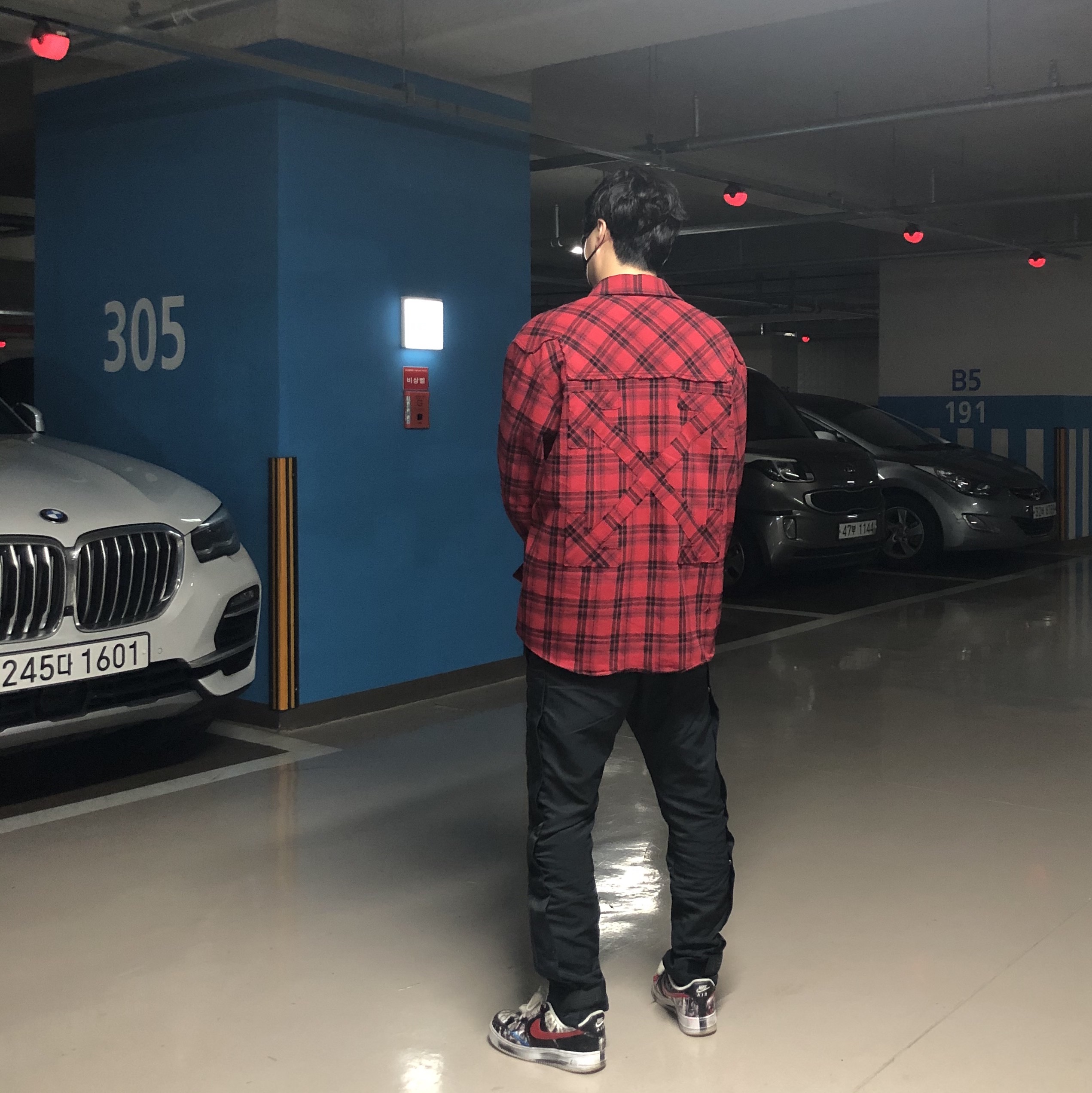 Nike x Peaceminusone Air Force 1 Low Para-Noise, Nike x Fear of God Warm Up Pants Off Noir 착용 스타일