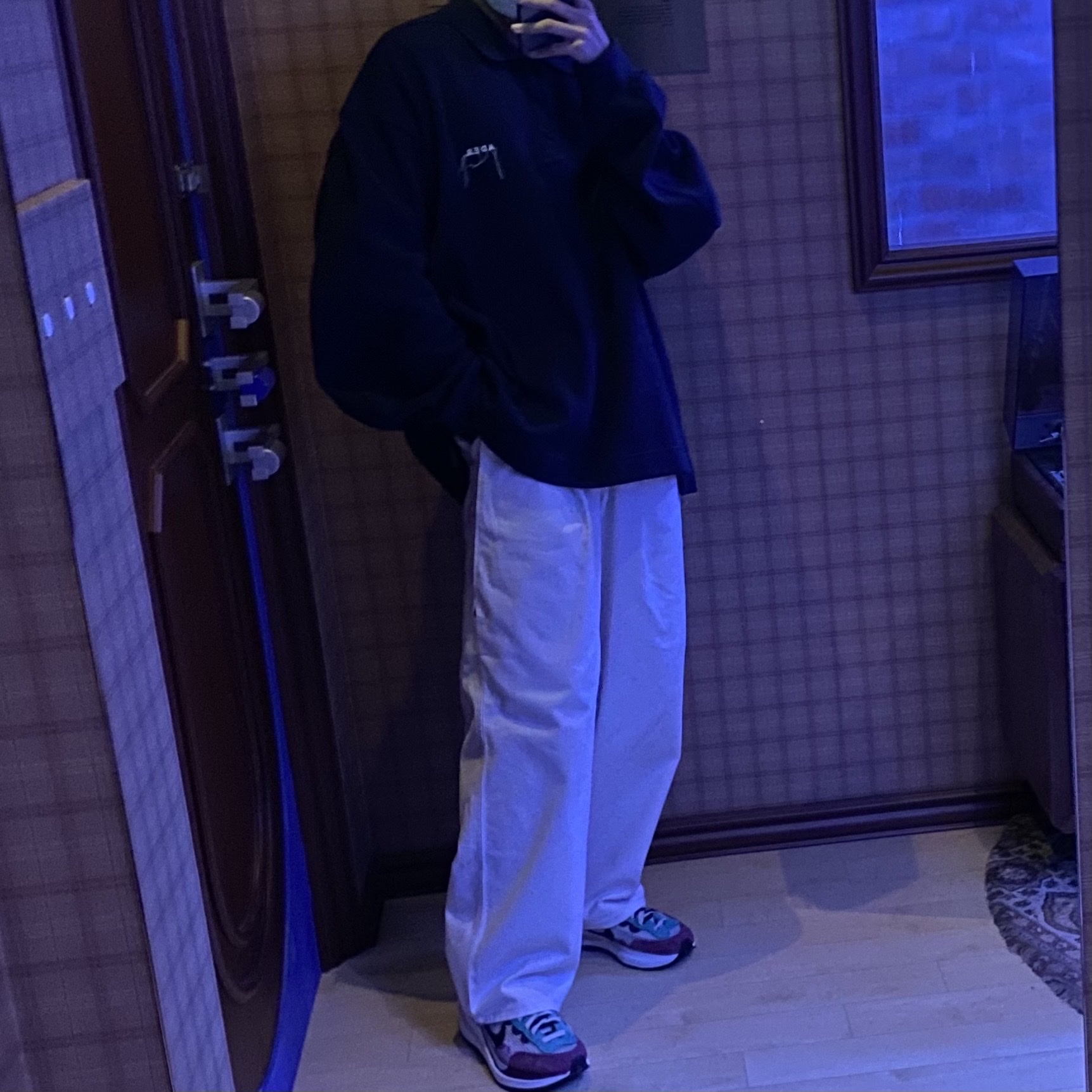 Nike x Sacai VaporWaffle String & Black Villain Red 착용 스타일