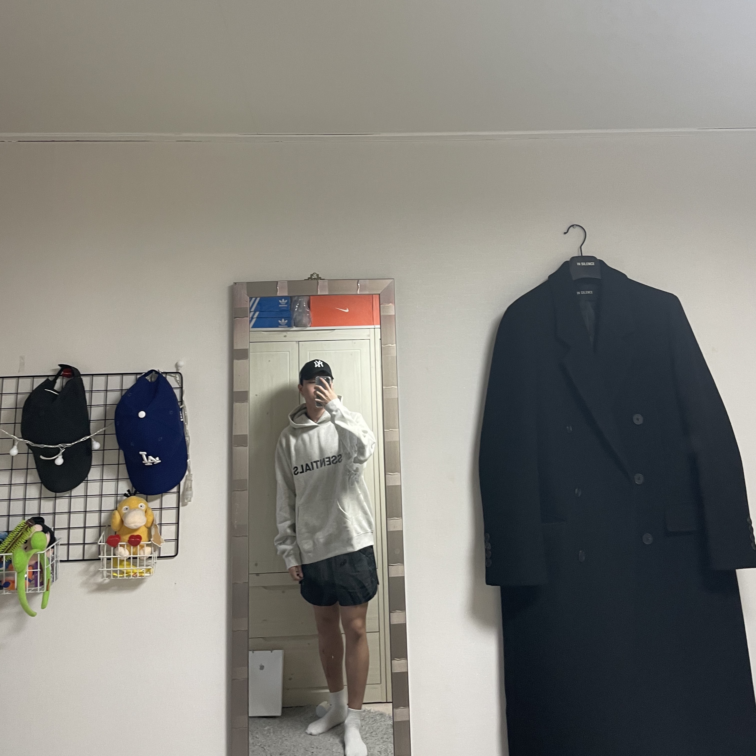 Essentials 3D Silicon Applique Pullover Hoodie Oatmeal/Oatmeal Heather/Light Heather Oatmeal 2020 착용 스타일