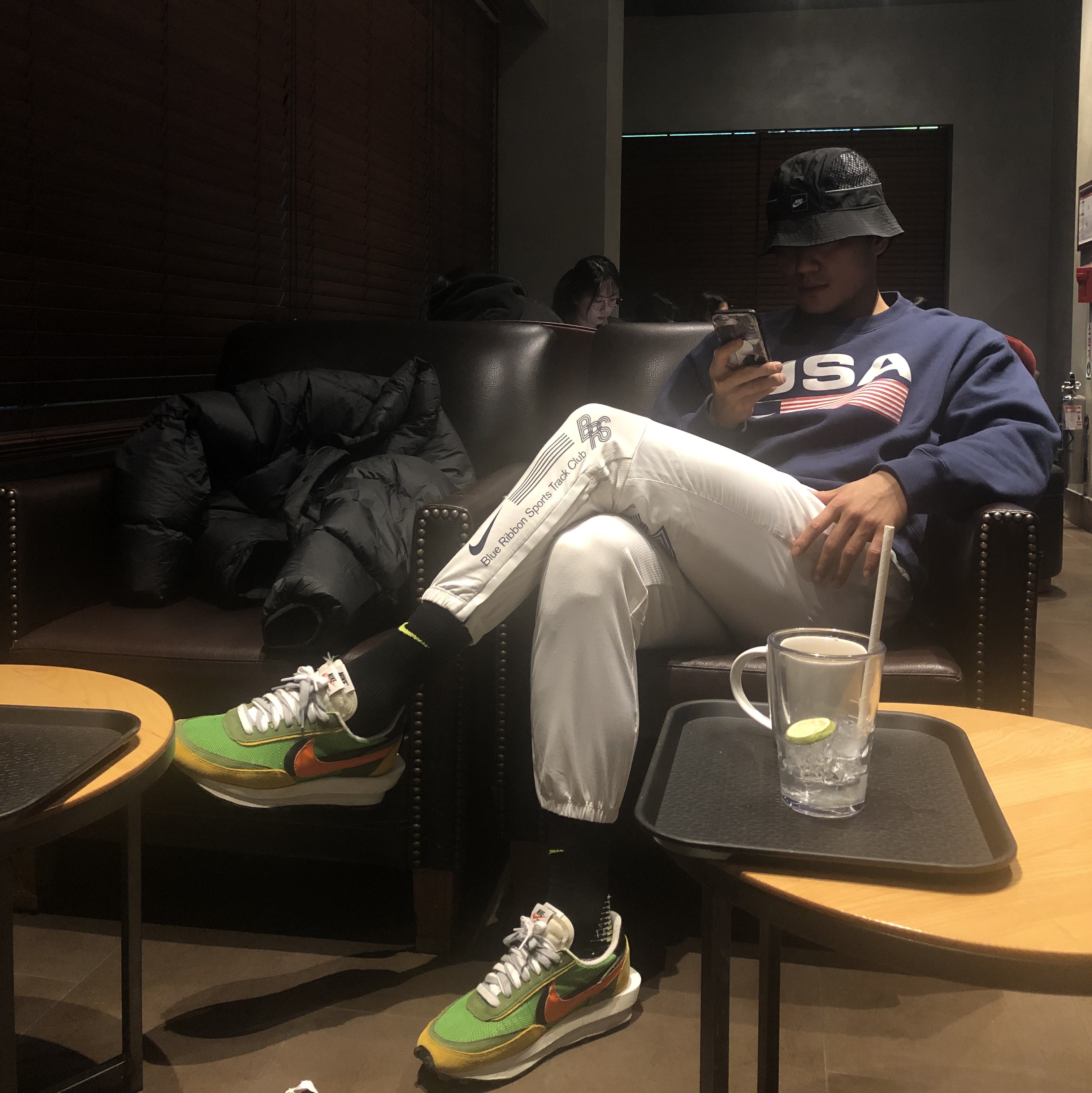 Nike x Sacai LDWaffle Green Multi 착용 스타일