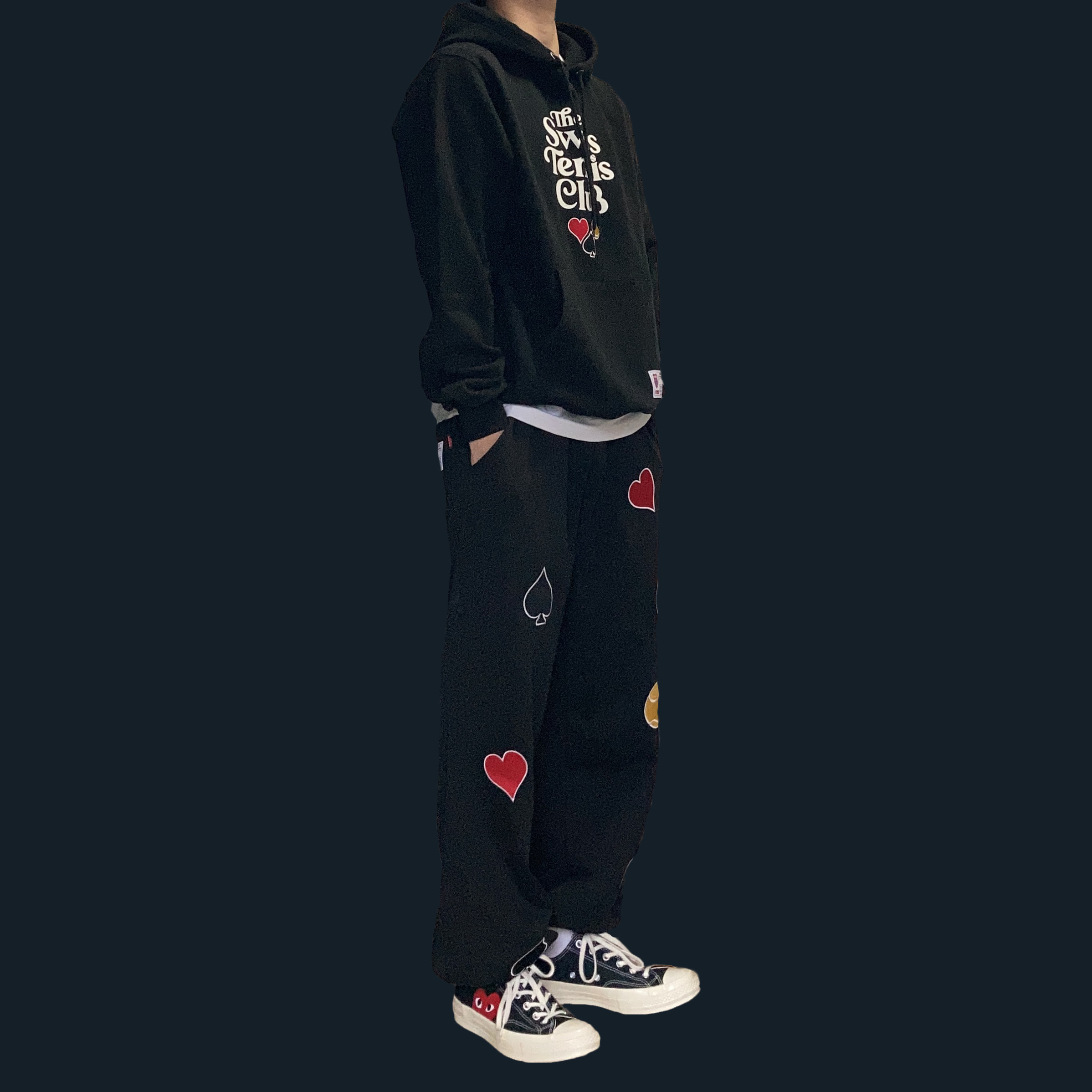 Converse x Play Comme des Garcons Chuck 70 Ox Black 착용 스타일