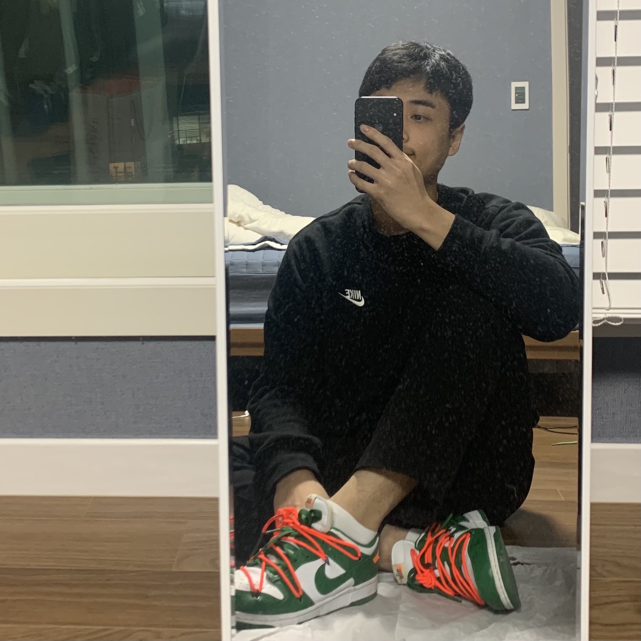 Nike x Off-White Dunk Low Pine Green 착용 스타일
