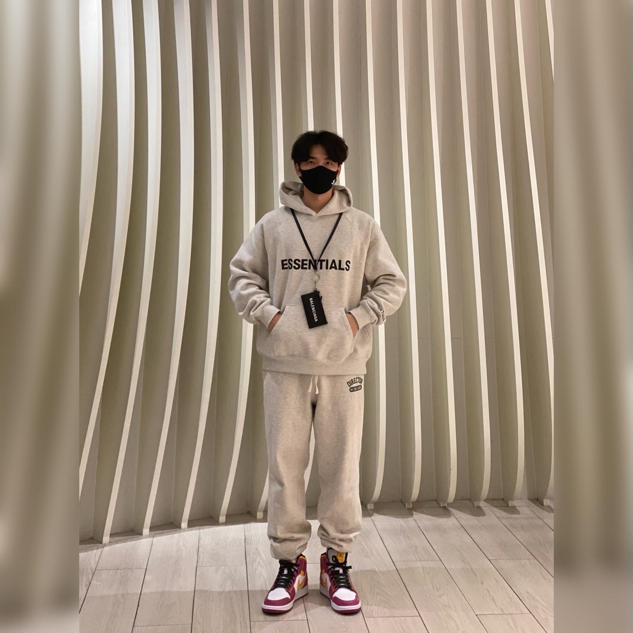 Essentials 3D Silicon Applique Pullover Hoodie Oatmeal/Oatmeal Heather/Light Heather Oatmeal 2020, Jordan 1 Mid DOD Familia 착용 스타일 - 1