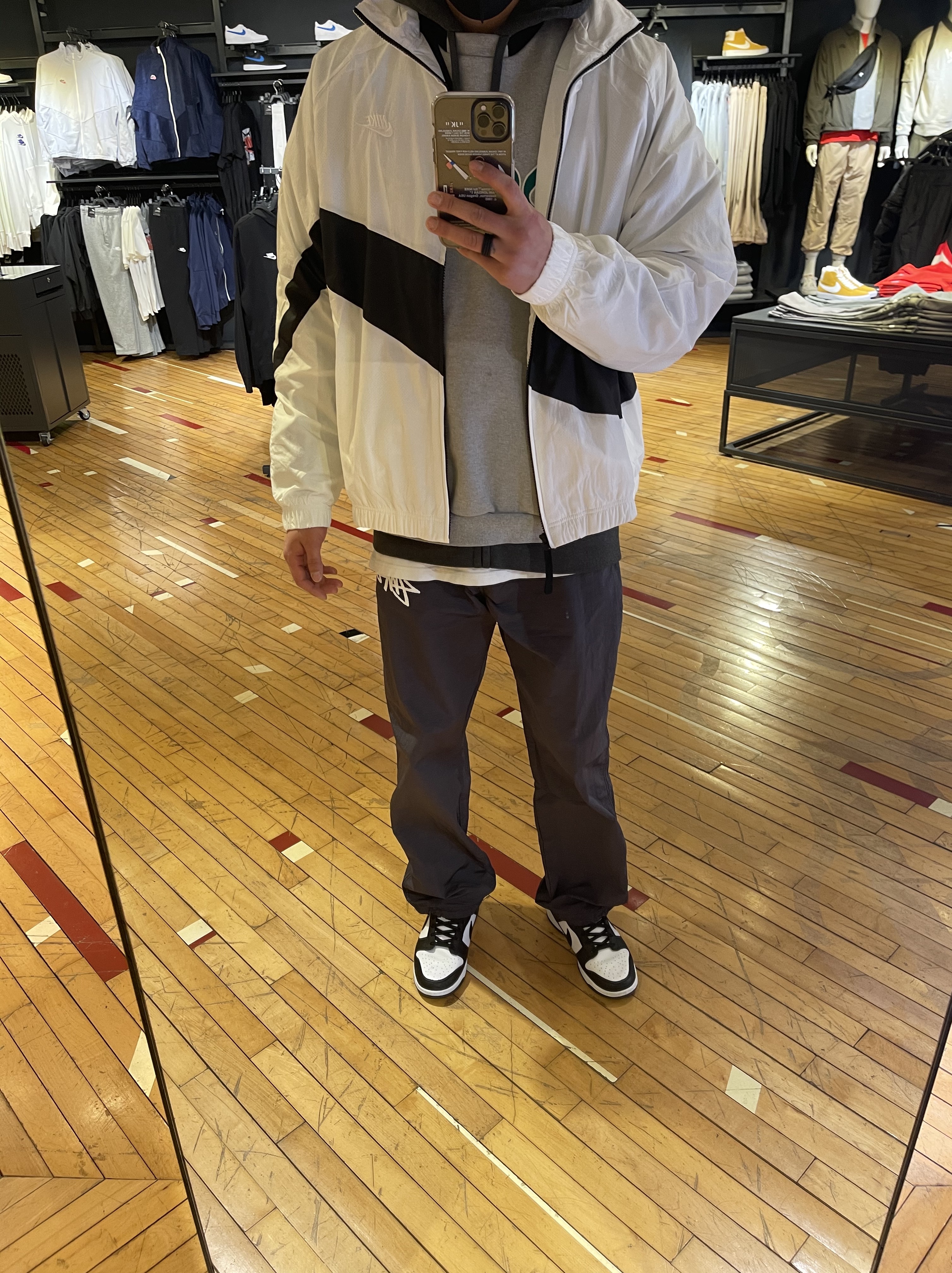 Nike x Stussy Beach Pants Off Noir, Nike Dunk Low Retro Black 착용 스타일