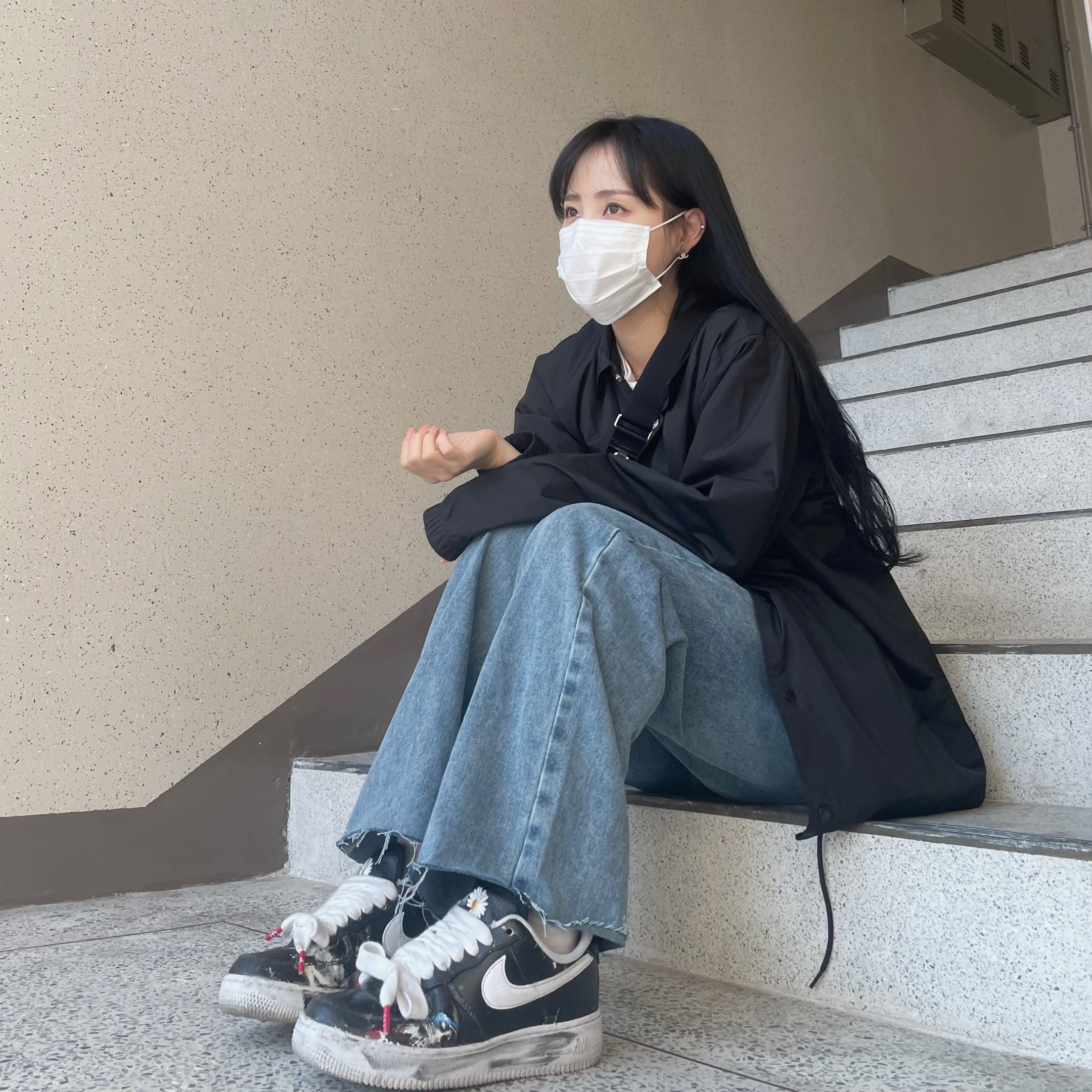 Nike x Peaceminusone Air Force 1 Low Para-Noise 착용 스타일 - 2