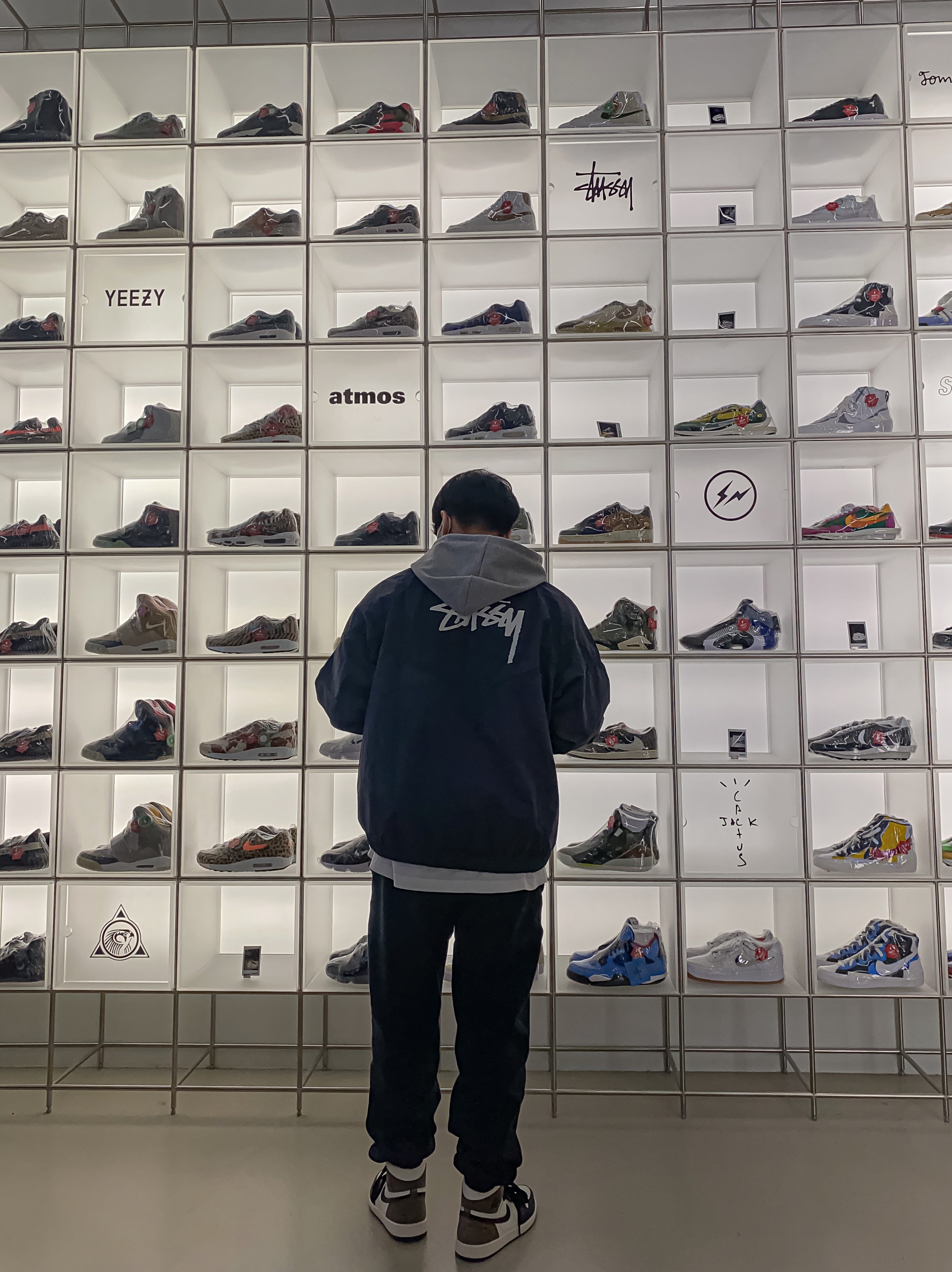 Nike x Stussy Windrunner Jacket Off Noir, Nike x Stussy NRG ZR Fleece Pants Black - US/EU 착용 스타일