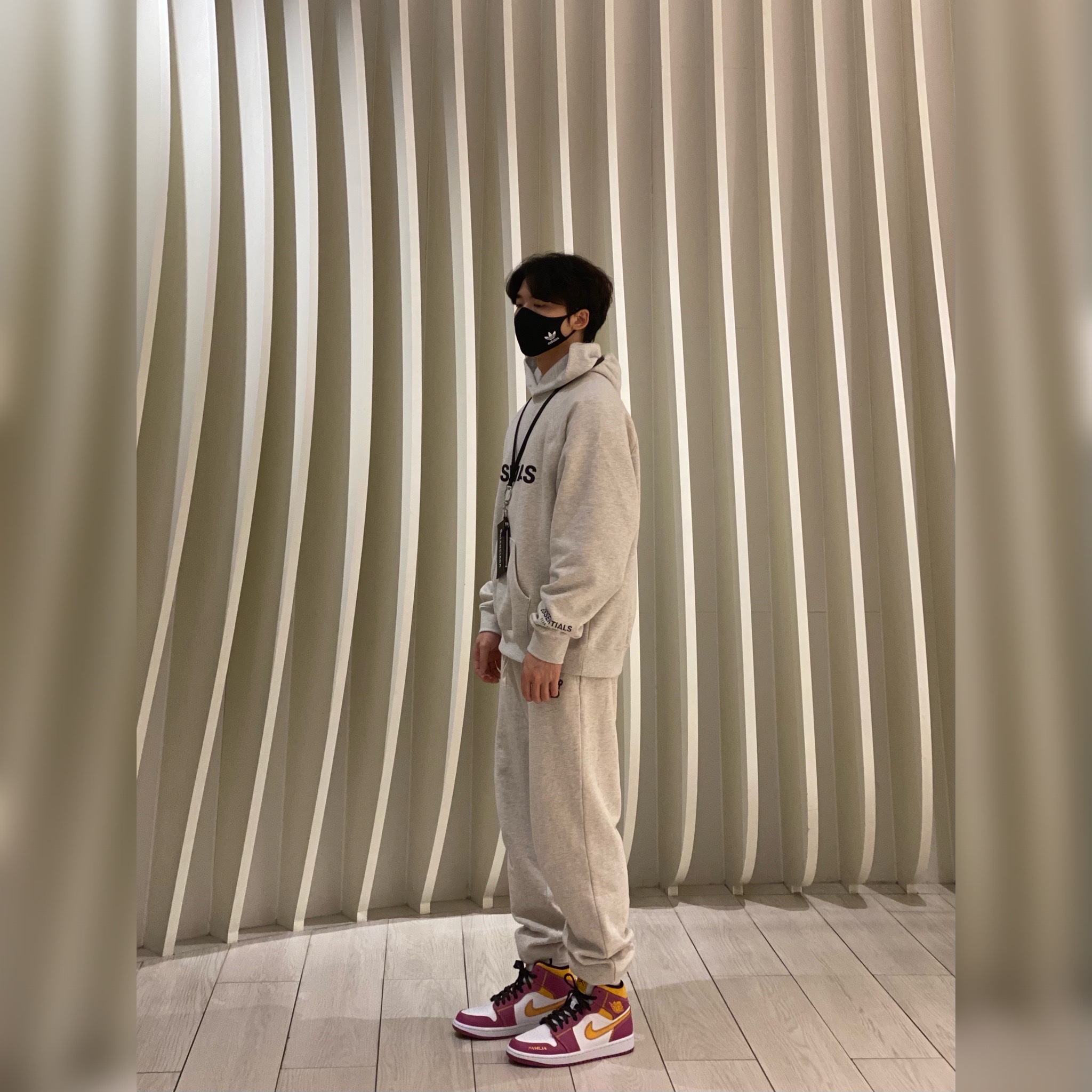 Essentials 3D Silicon Applique Pullover Hoodie Oatmeal/Oatmeal Heather/Light Heather Oatmeal 2020, Jordan 1 Mid DOD Familia 착용 스타일 - 2