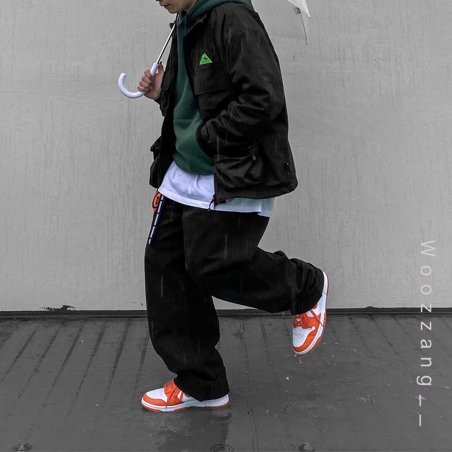 Nike Dunk High Retro Orange Blaze 착용 스타일 - 2