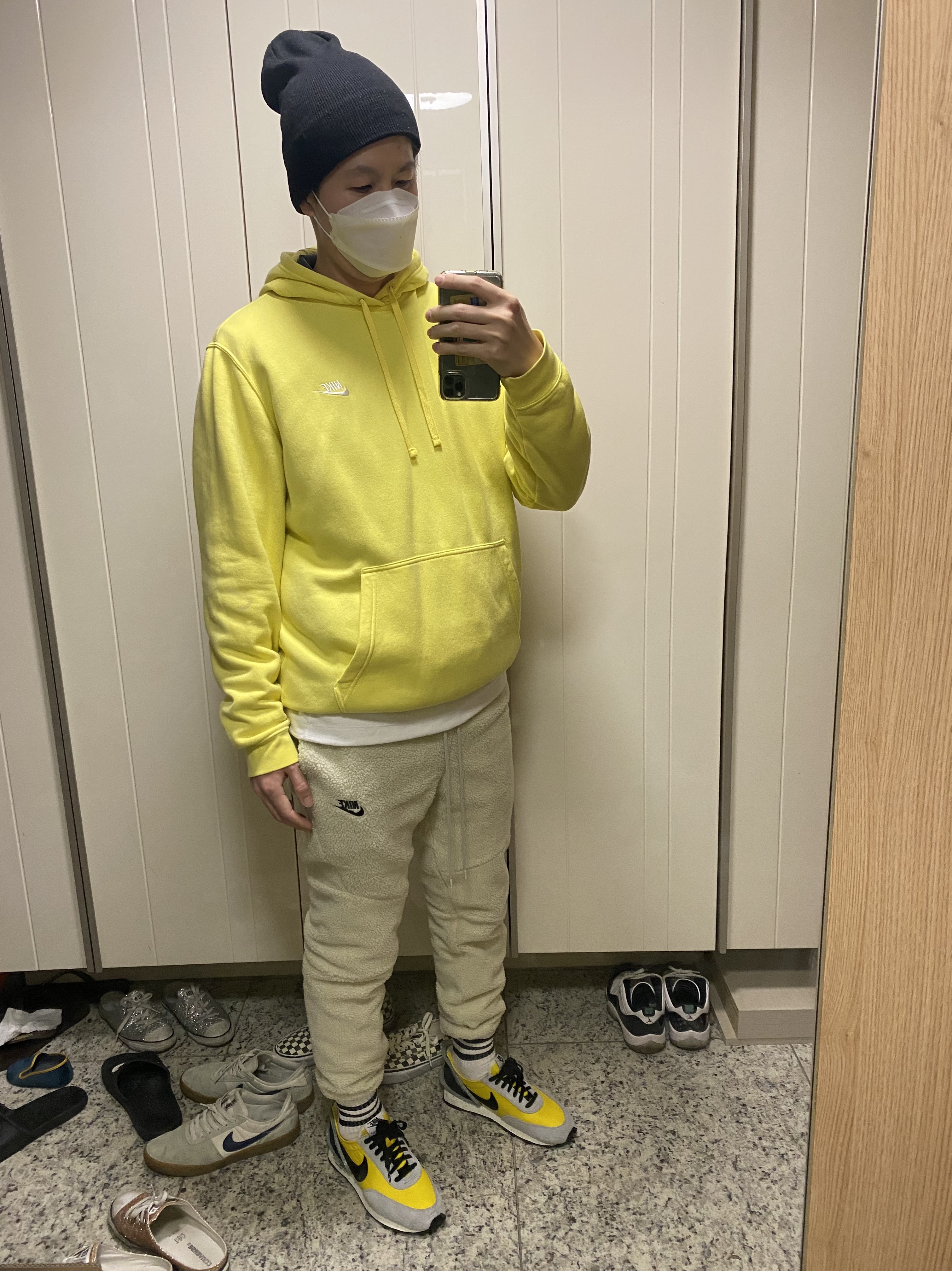 Nike x Undercover Daybreak Bright Citron 착용 스타일