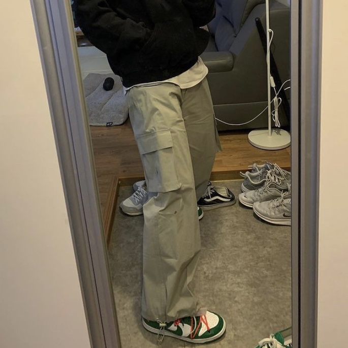 Nike x Off-White Dunk Low Pine Green 착용 스타일