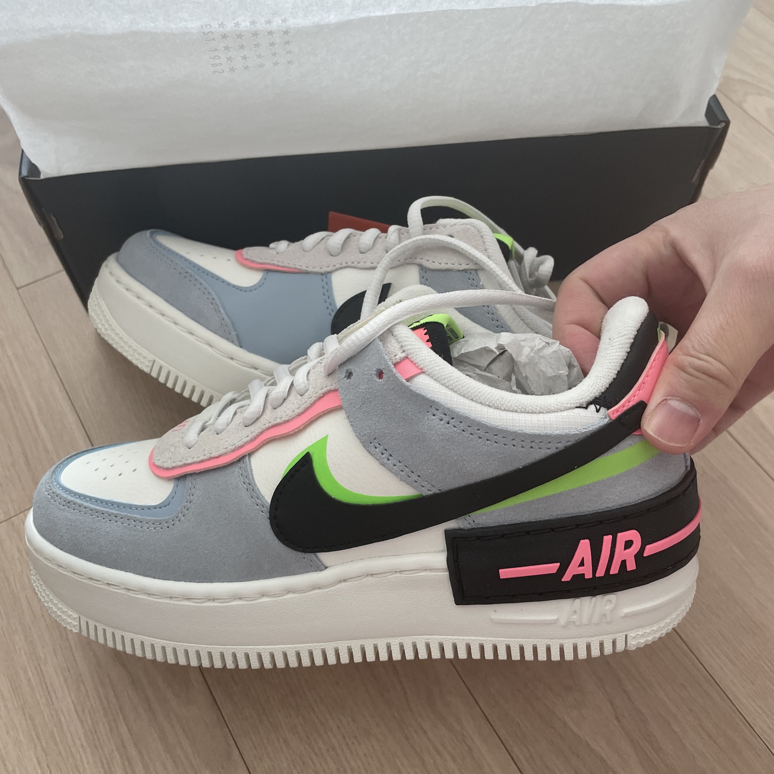 (W) Nike Air Force 1 Shadow Sunset Pulse 착용 스타일
