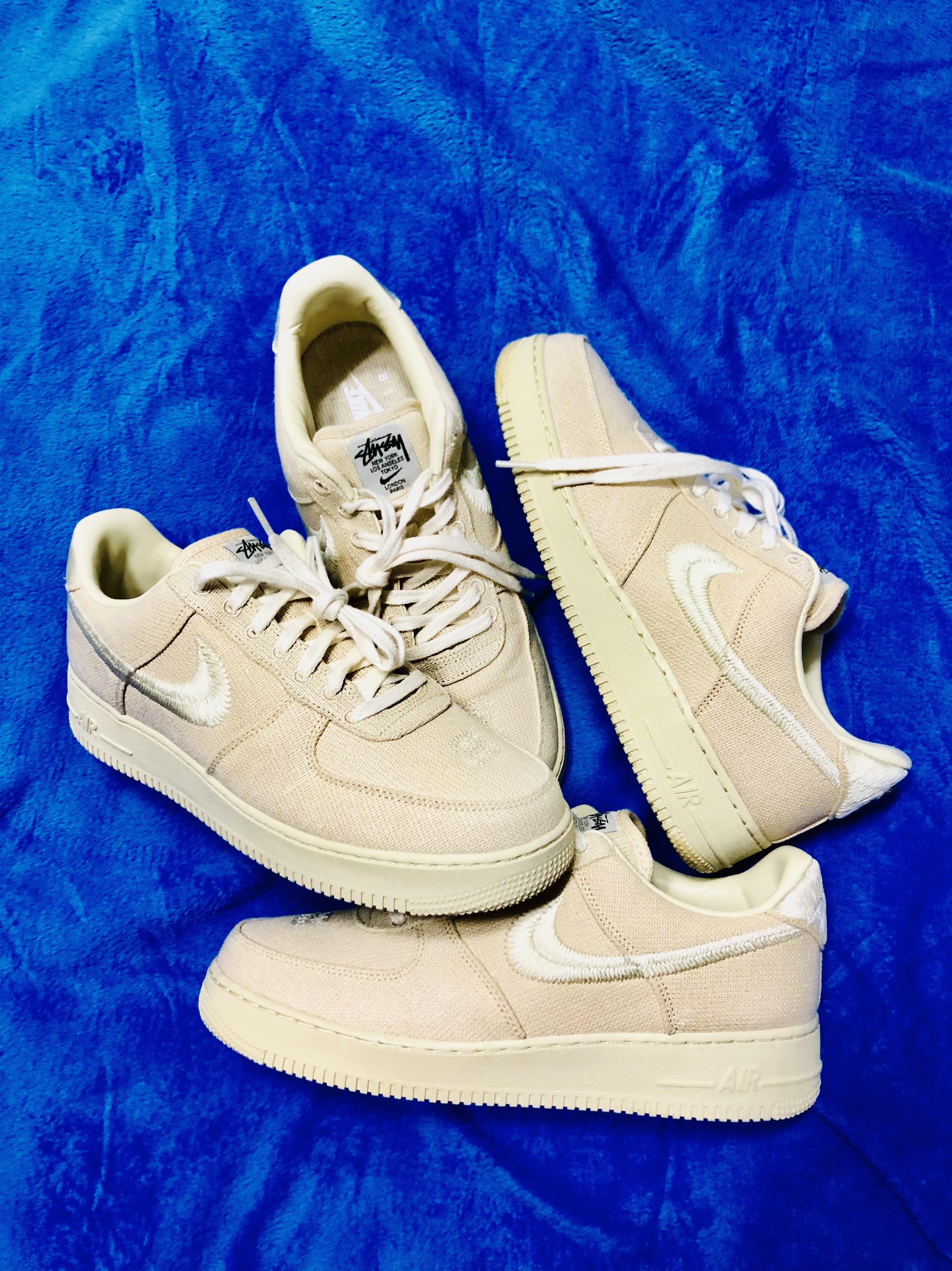 Nike x Stussy Air Force 1 Low Fossil, Nike x Stussy Air Force 1 Low Triple Black 착용 스타일 - 3