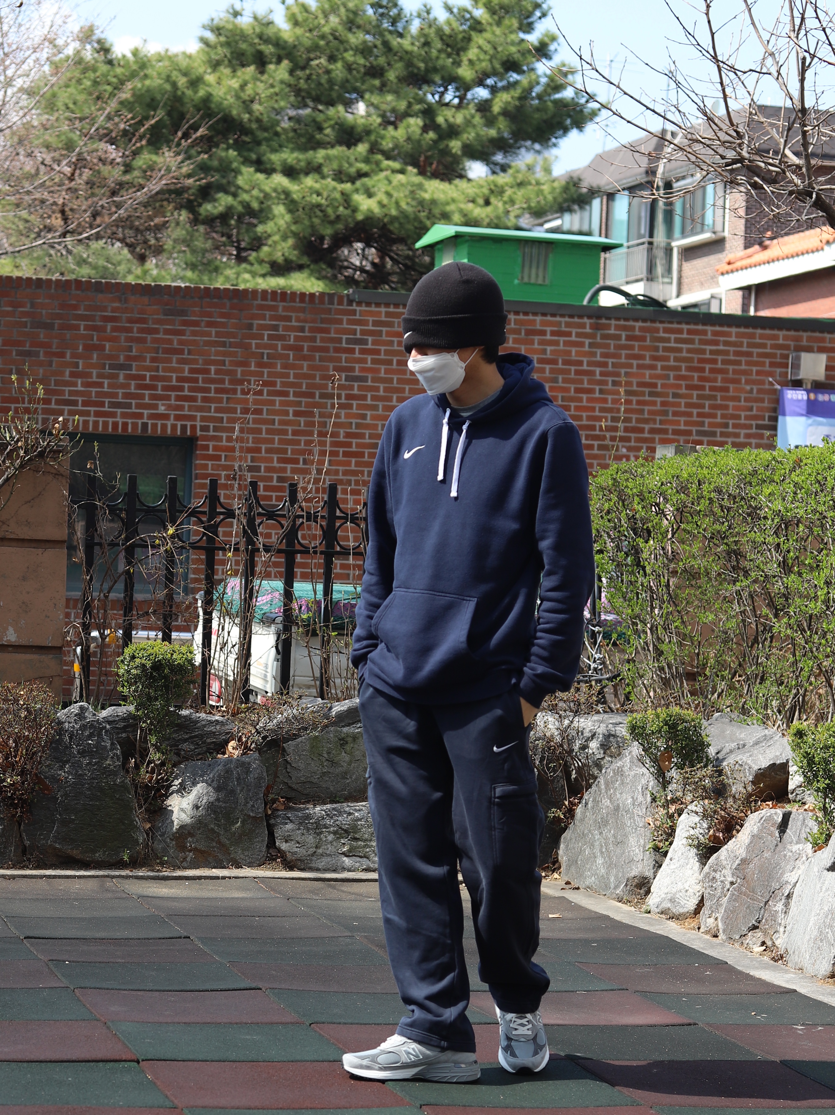 New Balance 993 Made in USA Grey - D Standard, Nike x Stussy Cuff Beanie Black 착용 스타일