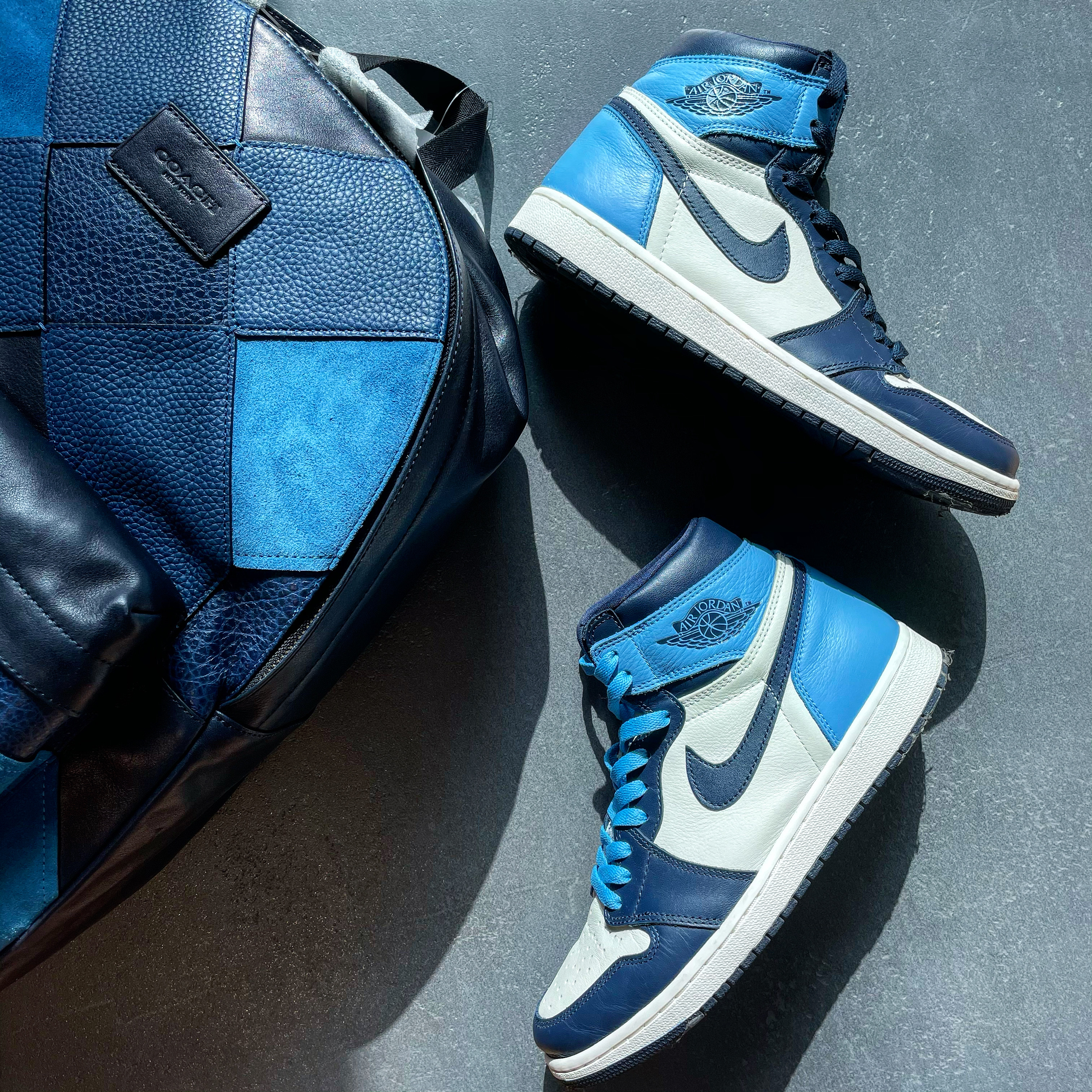 Jordan 1 Retro High Obsidian UNC 착용 스타일