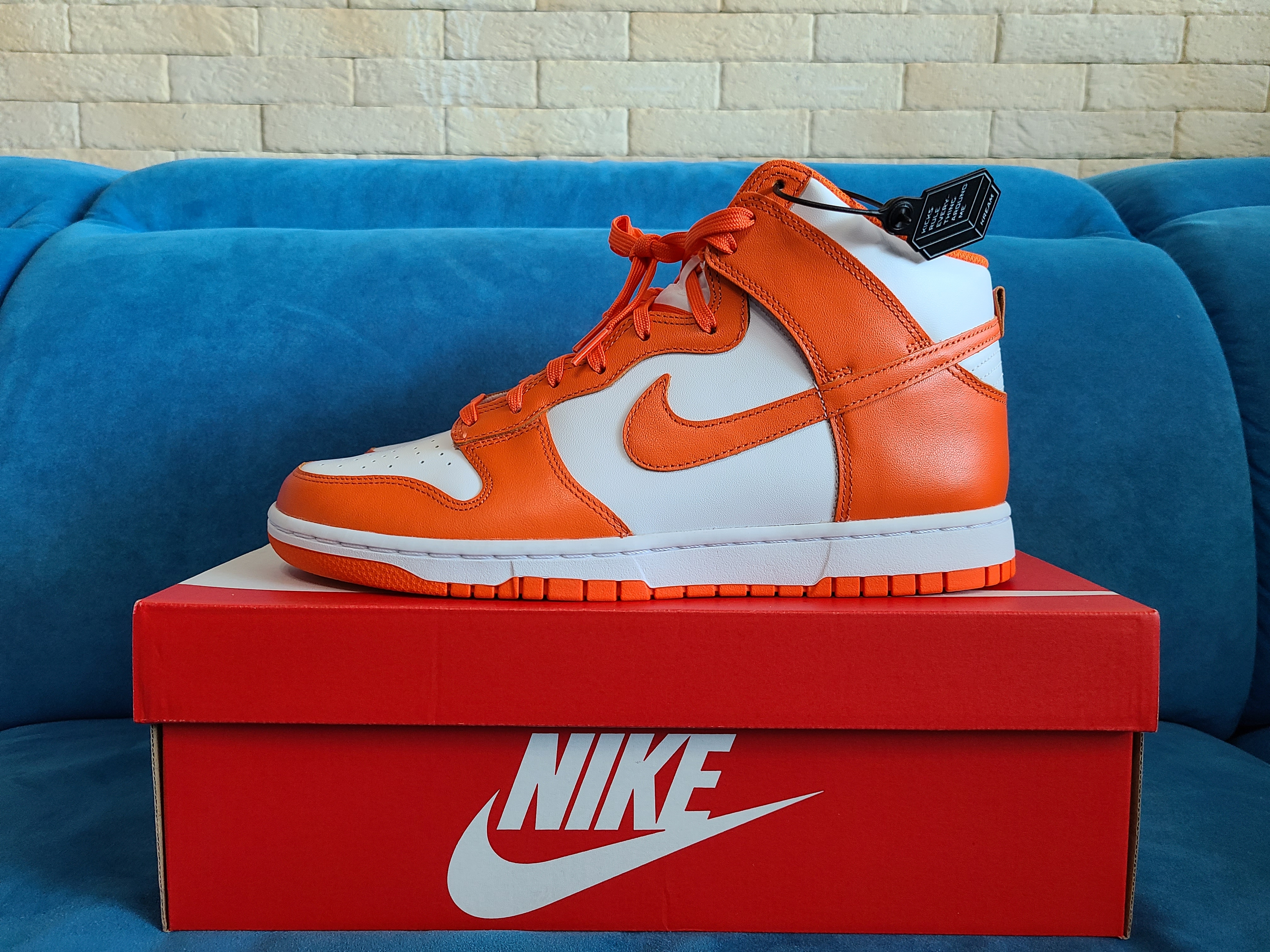 Nike Dunk High Retro Orange Blaze 착용 스타일 - 1