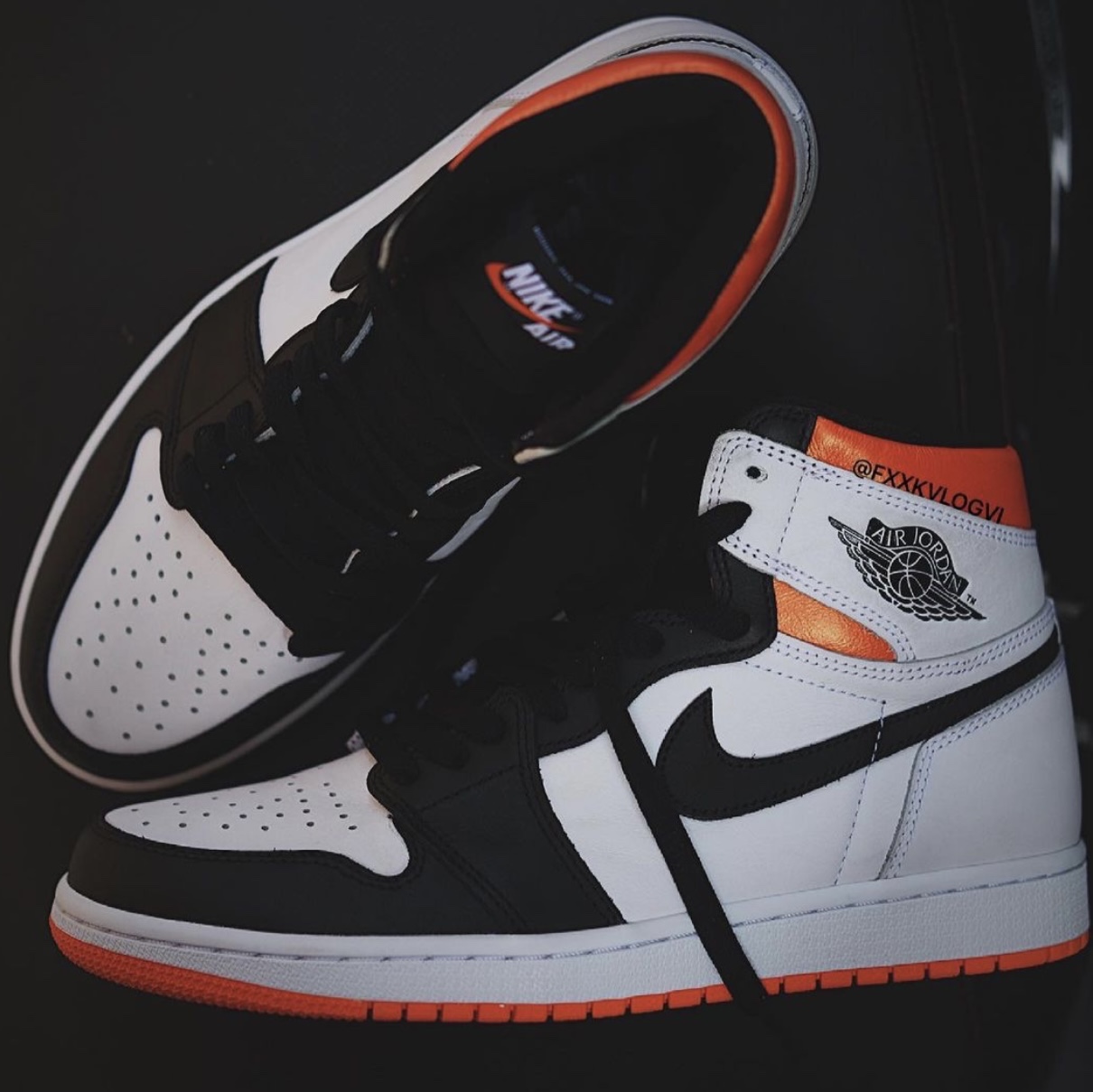 Jordan 1 Mid Team Orange Black, Jordan 1 Mid Shattered Backboard 착용 스타일 - 4