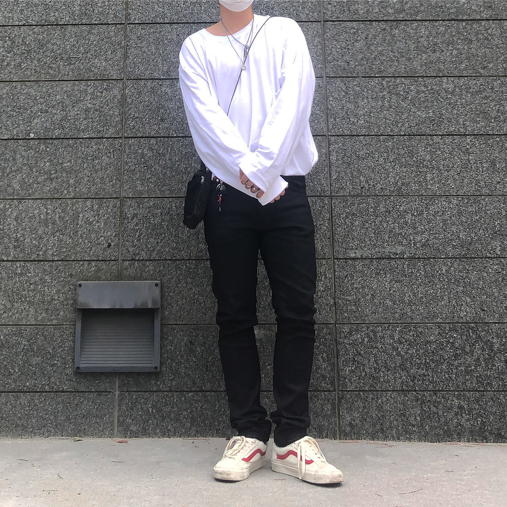 Vans Style 36 Marshmallow Racing Red 착용 스타일