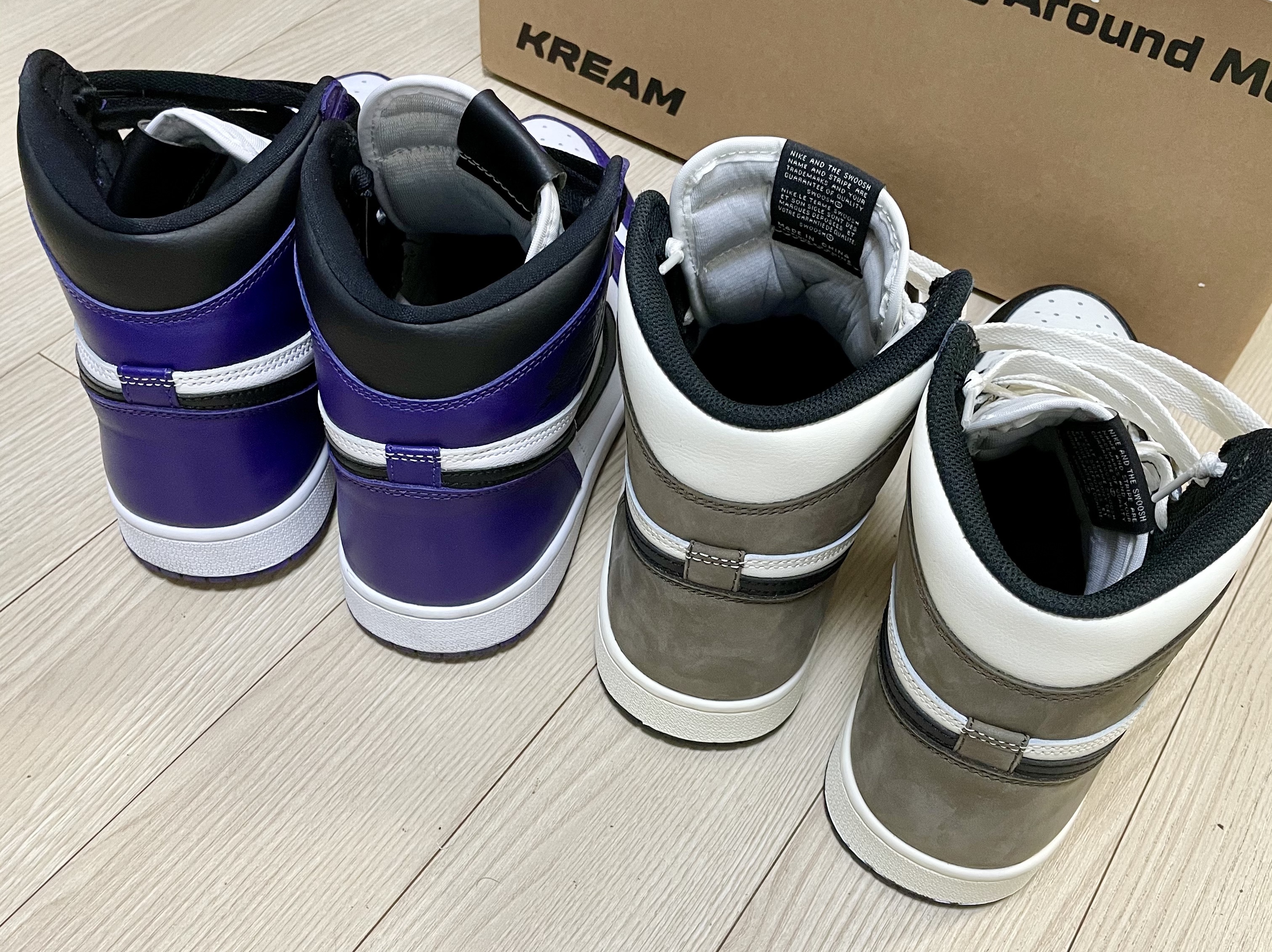 Jordan 1 Retro High OG Court Purple 2020, Jordan 1 Retro High OG Black Mocha 착용 스타일