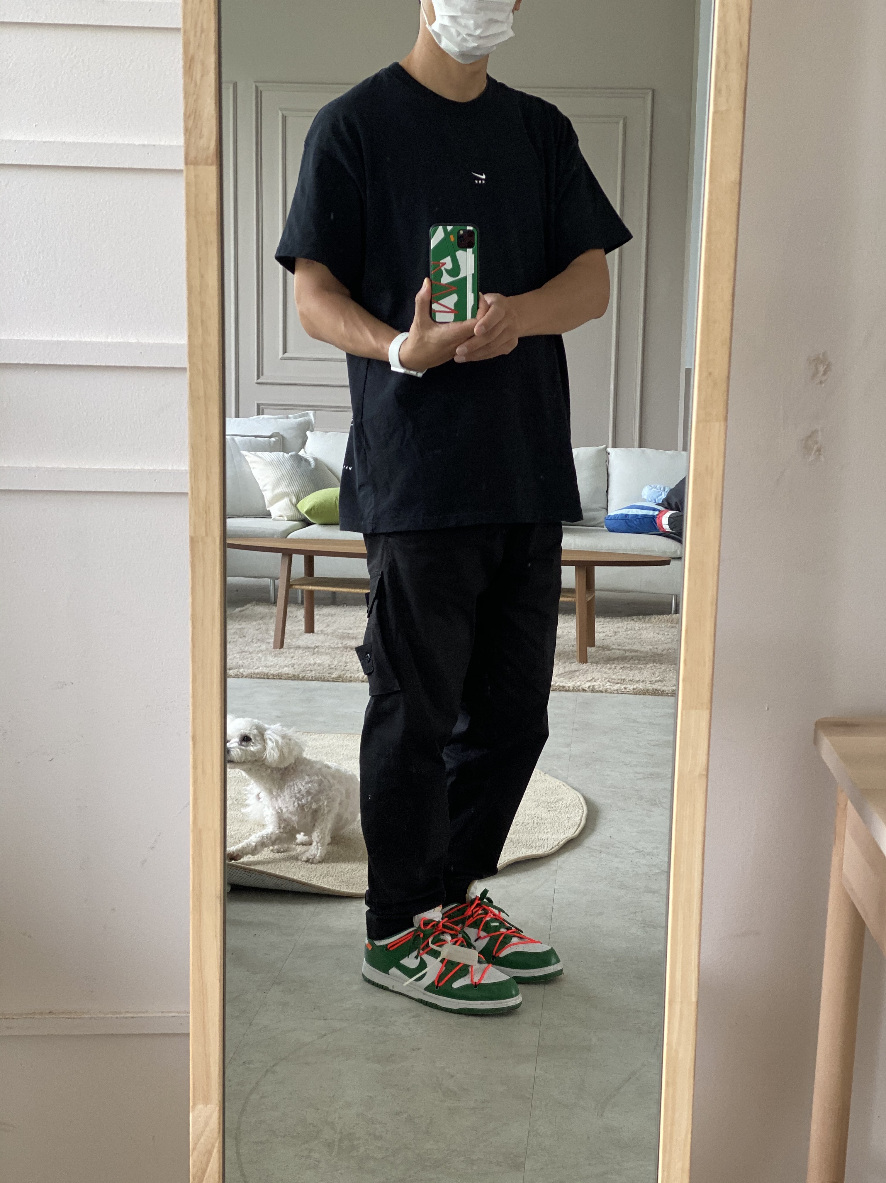 Nike x Off-White Dunk Low Pine Green 착용 스타일