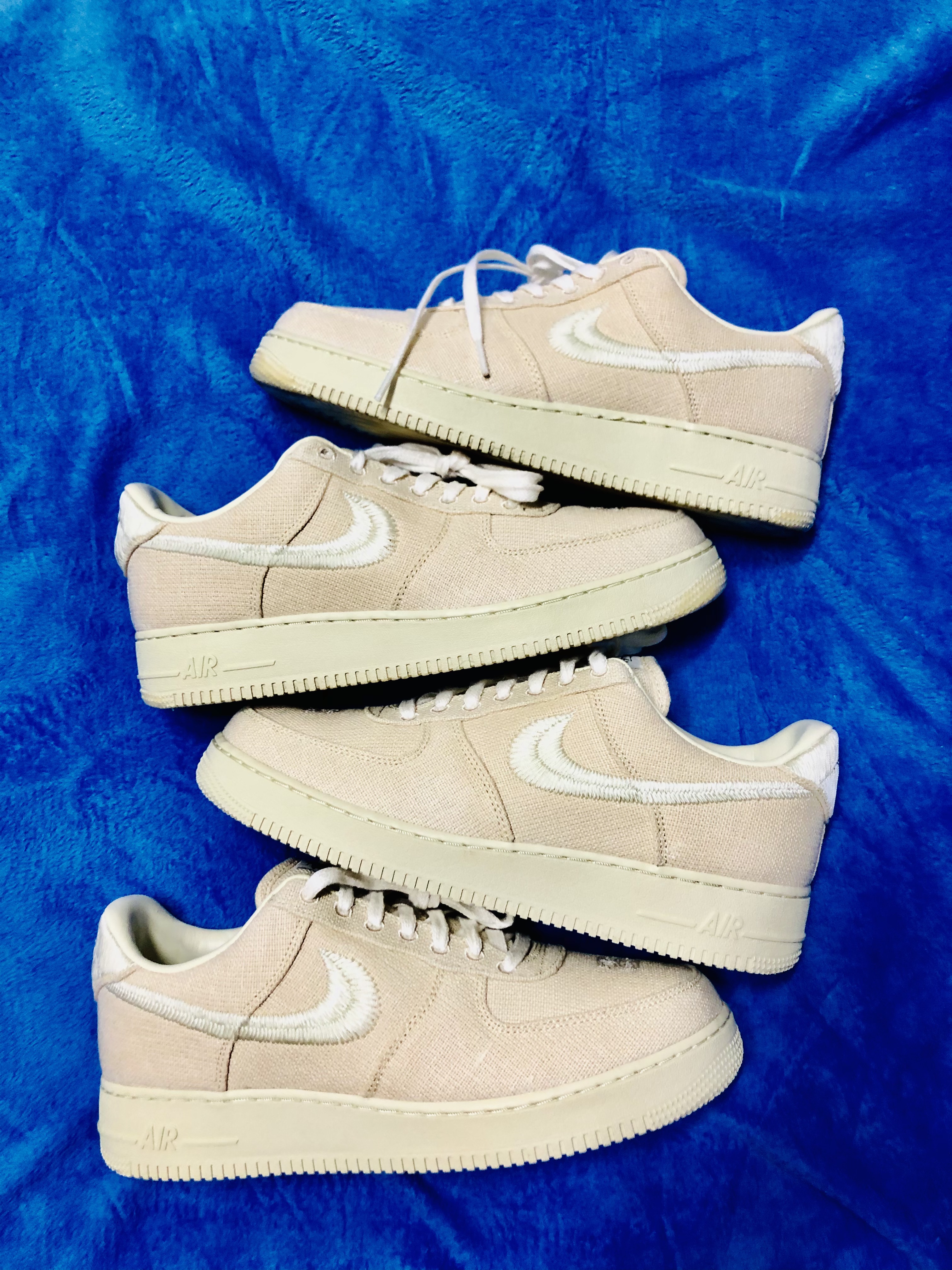 Nike x Stussy Air Force 1 Low Fossil, Nike x Stussy Air Force 1 Low Triple Black 착용 스타일 - 4