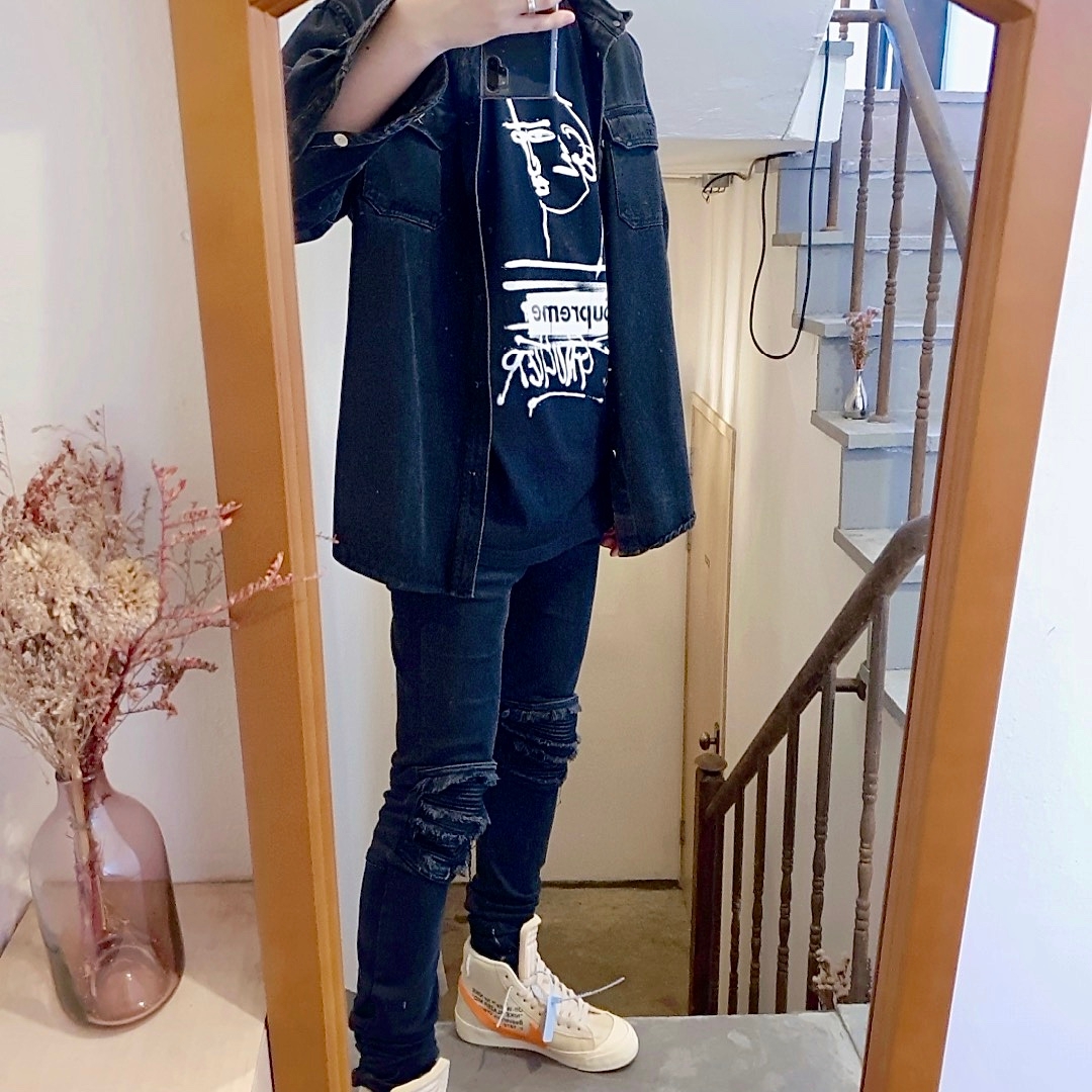 Nike x Off-White Blazer Mid Off-White All Hallow's Eve 착용 스타일