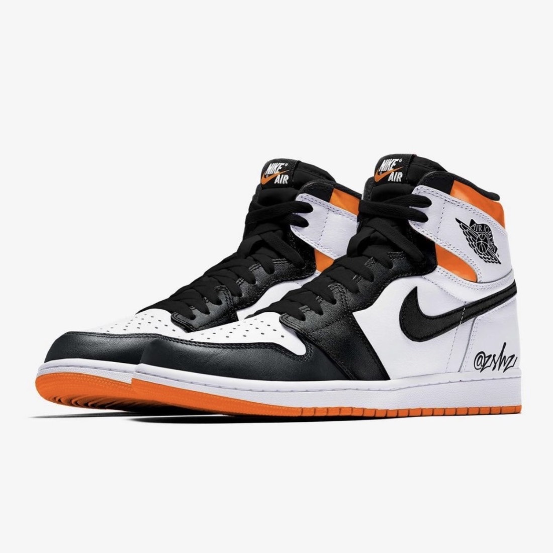 Jordan 1 Mid Team Orange Black, Jordan 1 Mid Shattered Backboard 착용 스타일 - 2