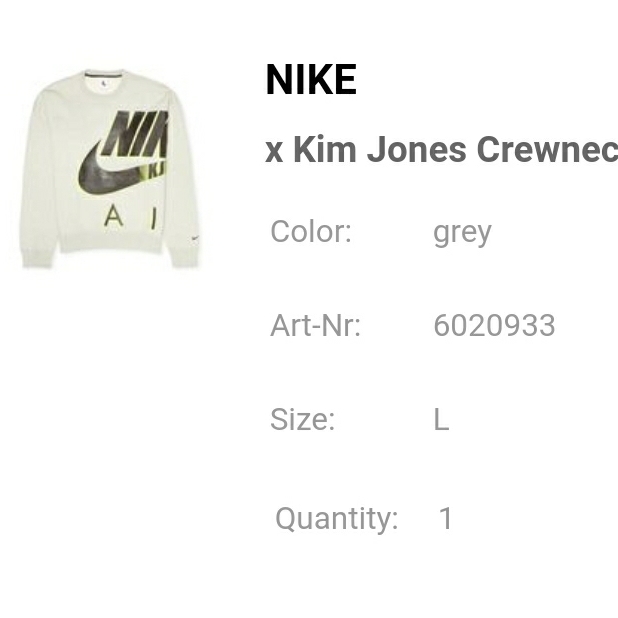 Nike x Kim Jones Fleece Crew Grey Heather - US/EU, Nike x Kim Jones Oversized T-Shirt Grey Heather - US/EU 착용 스타일 - 3