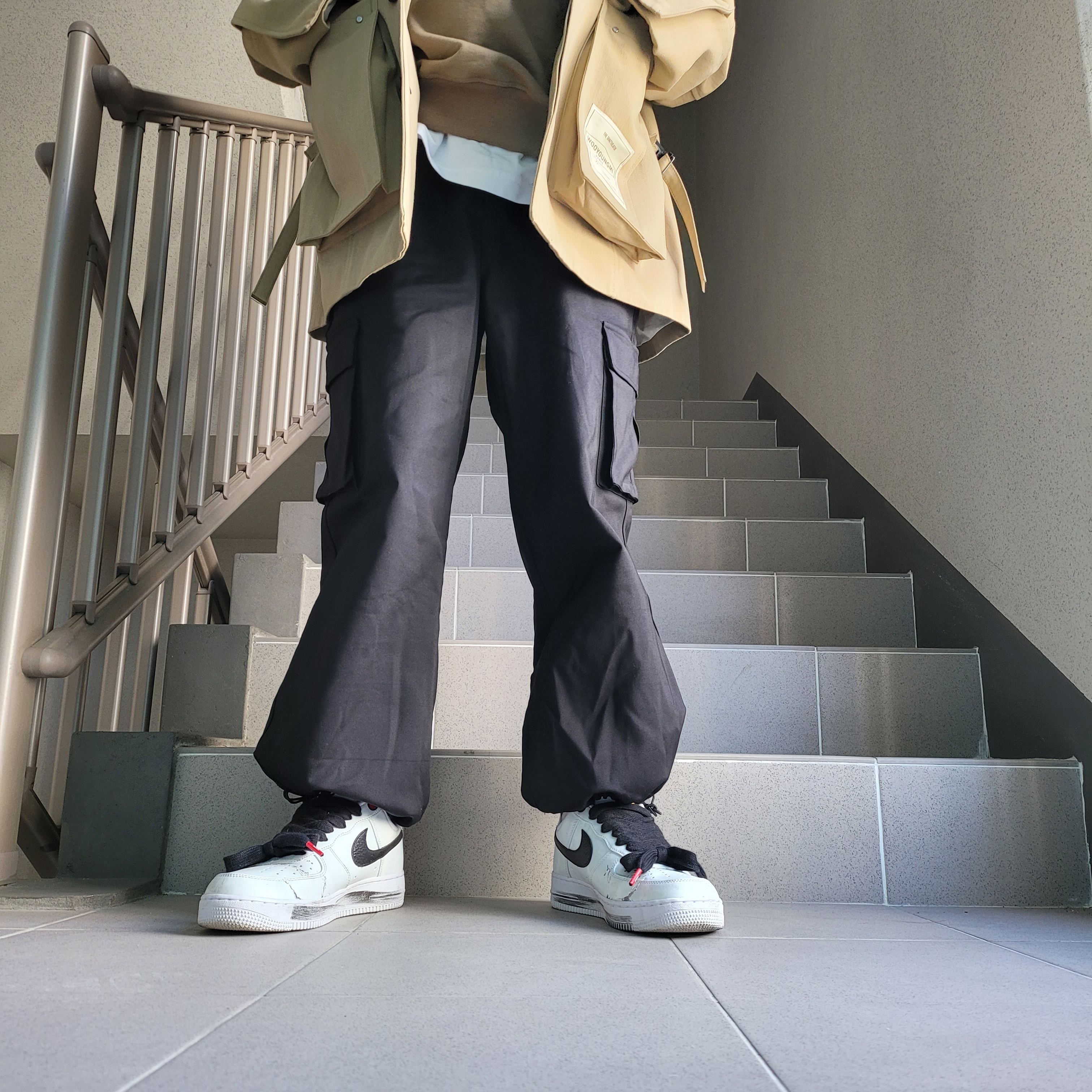 Nike x Peaceminusone Air Force 1 Low Para-Noise 2.0 착용 스타일